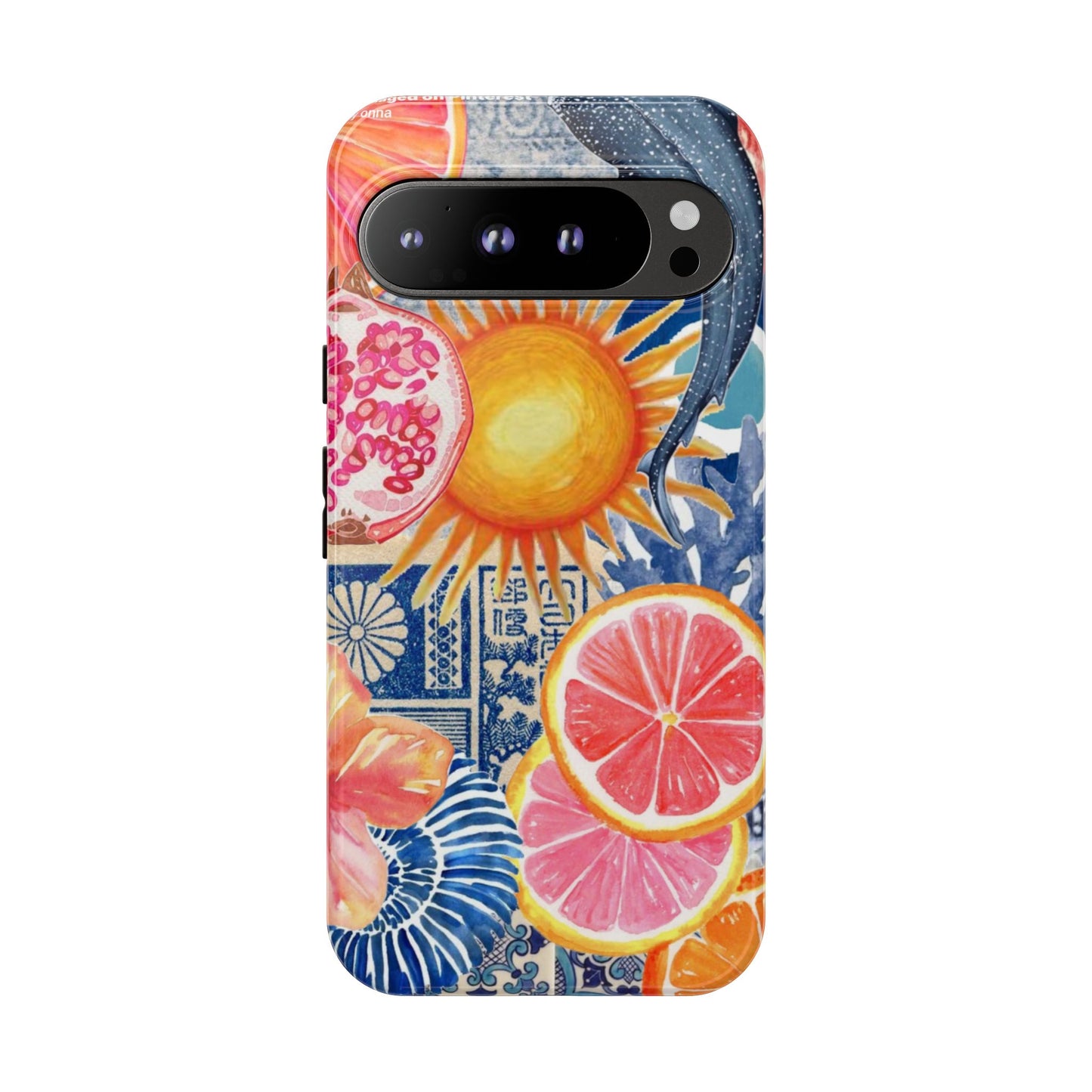 Tough Cases — Tropical Citrus Sun & Dolphin Phone Case