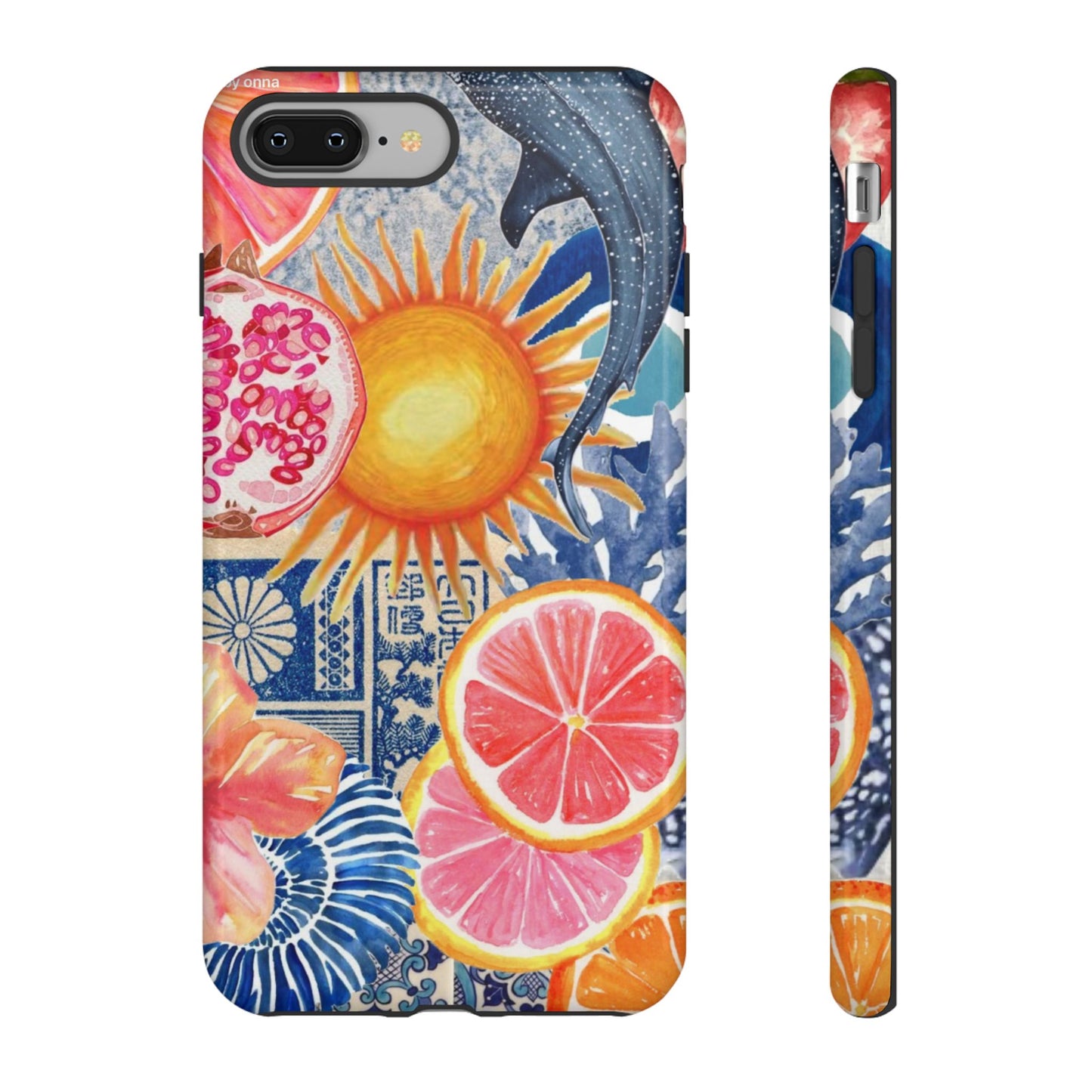 Tough Cases — Tropical Citrus Sun & Dolphin Phone Case