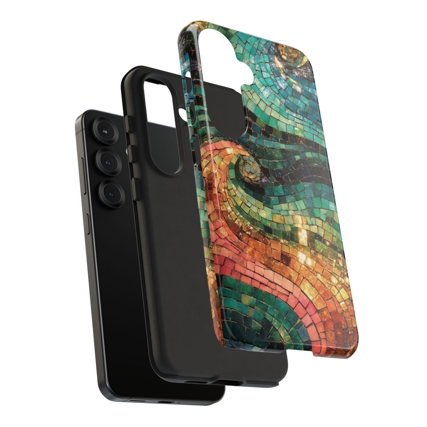 Mosaic Wave Phone Case – Colorful Artistic Tile Design Tough Case
