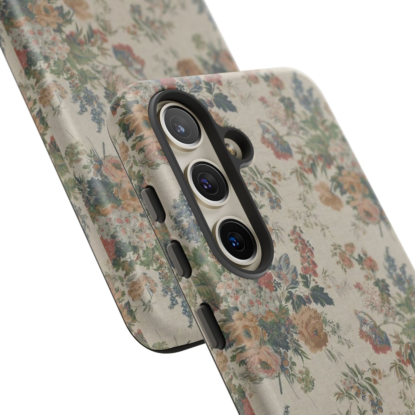 Floral Vintage Tough Phone Case – Antique Rose Pattern