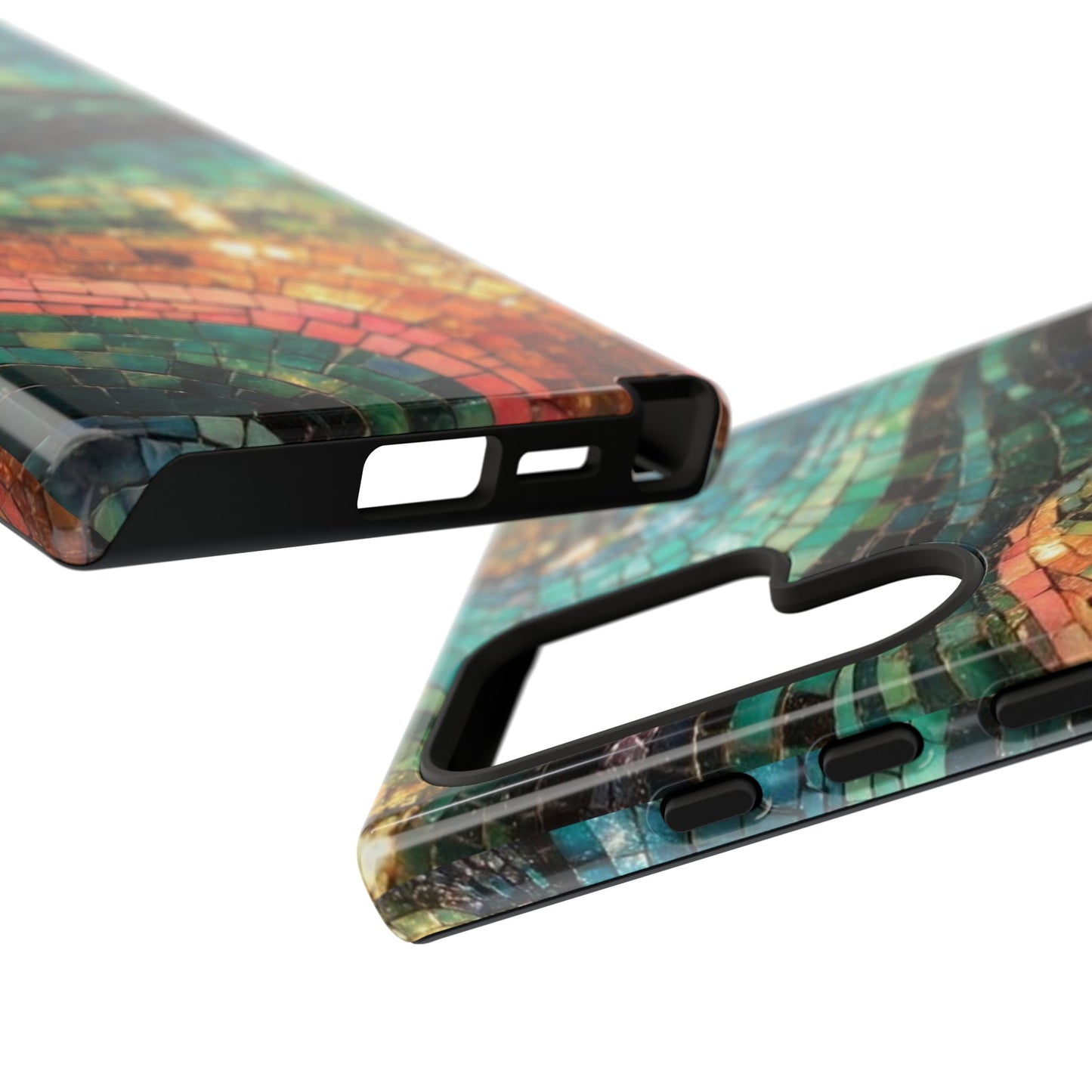 Mosaic Wave Phone Case – Colorful Artistic Tile Design Tough Case
