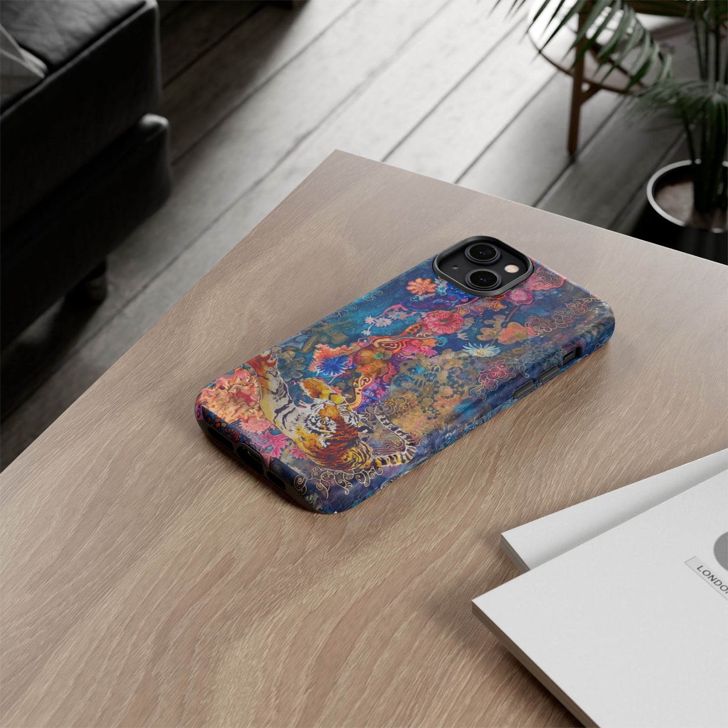 Phone Case - Colorful Floral Tiger Tough Case