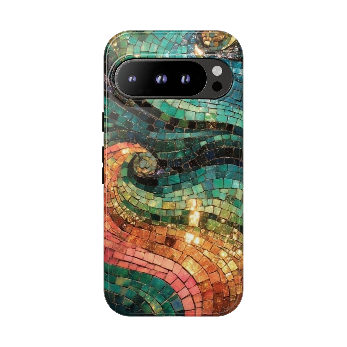 Mosaic Wave Phone Case – Colorful Artistic Tile Design Tough Case