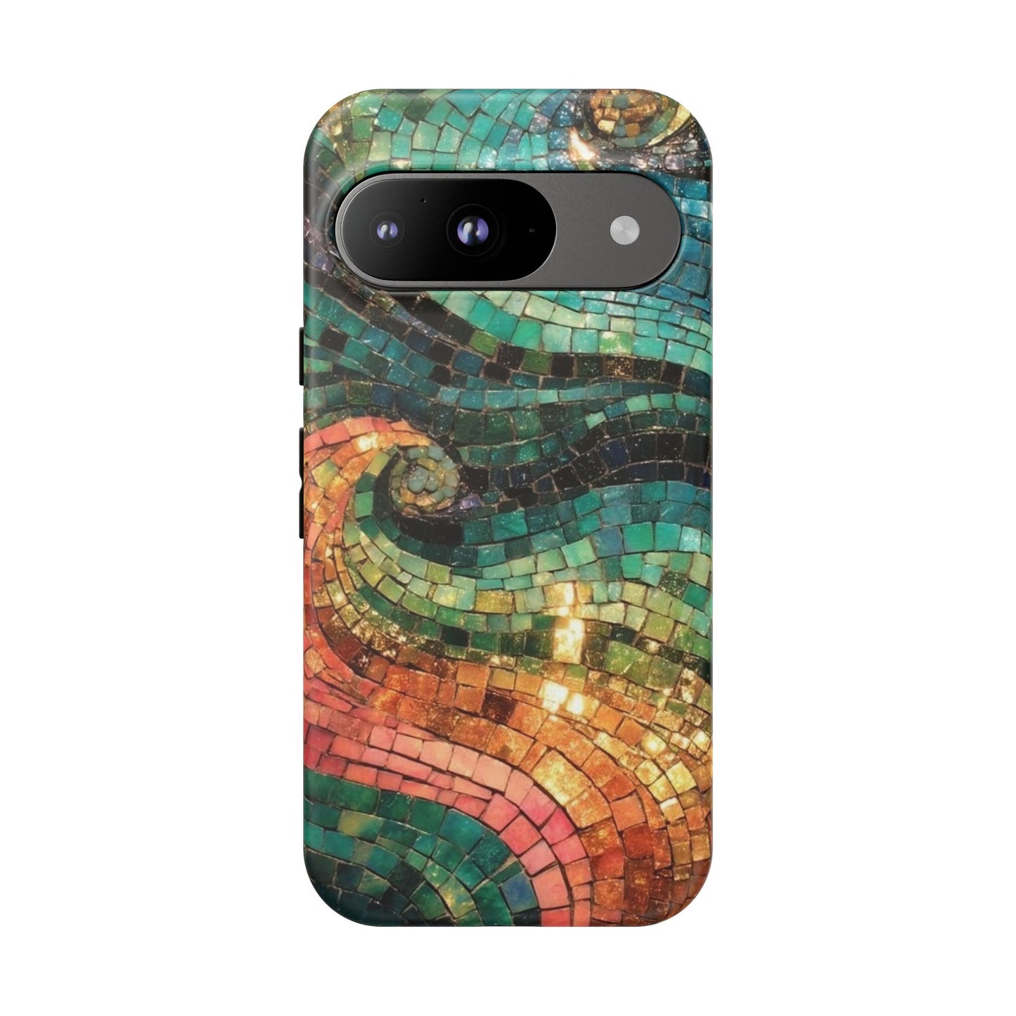 Mosaic Wave Phone Case – Colorful Artistic Tile Design Tough Case