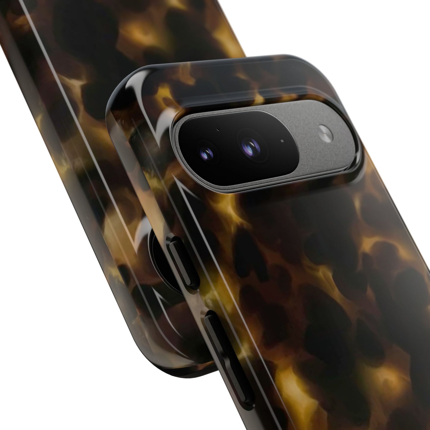 Tortoiseshell Phone Case — Protective Tough Case with Classic Brown Pattern