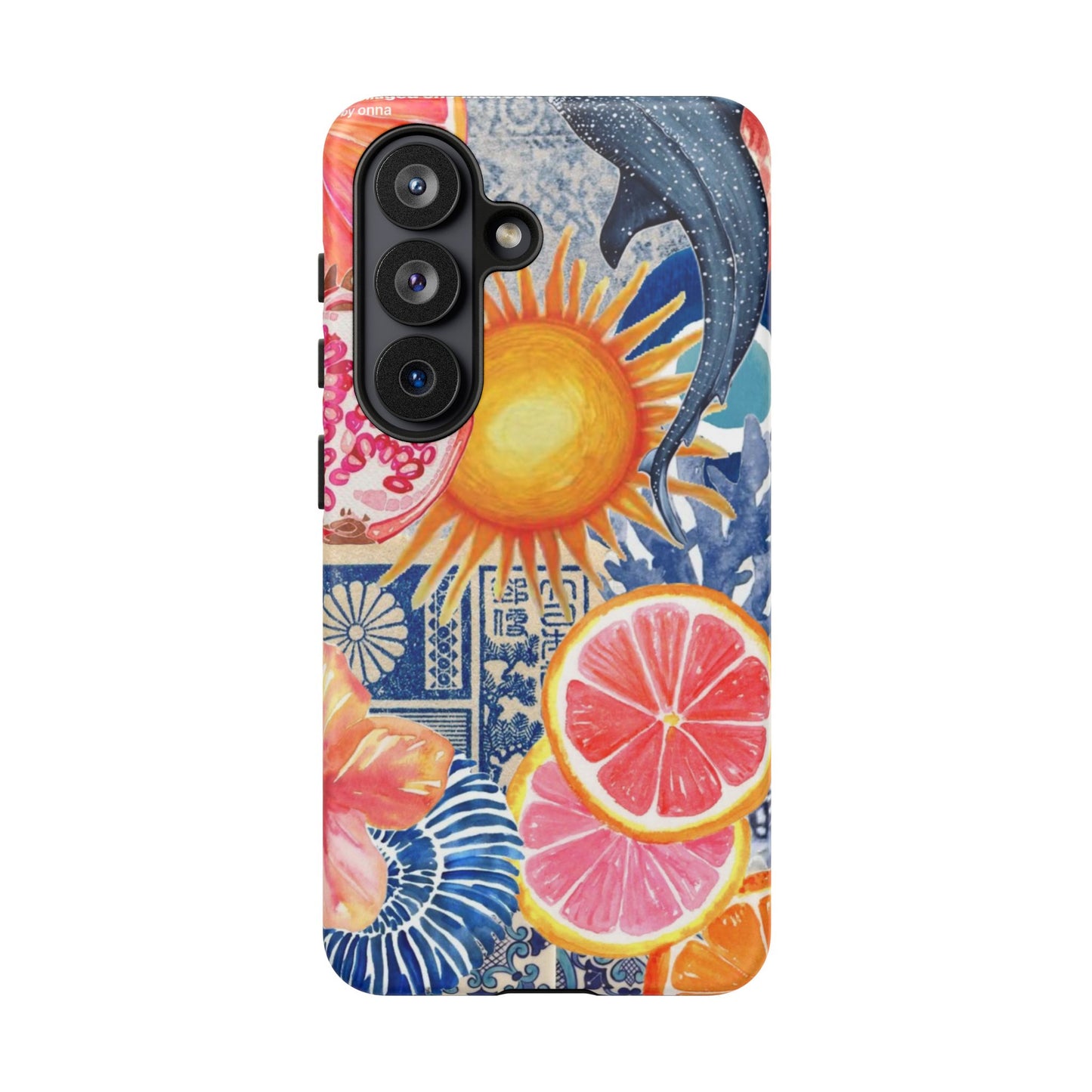 Tough Cases — Tropical Citrus Sun & Dolphin Phone Case