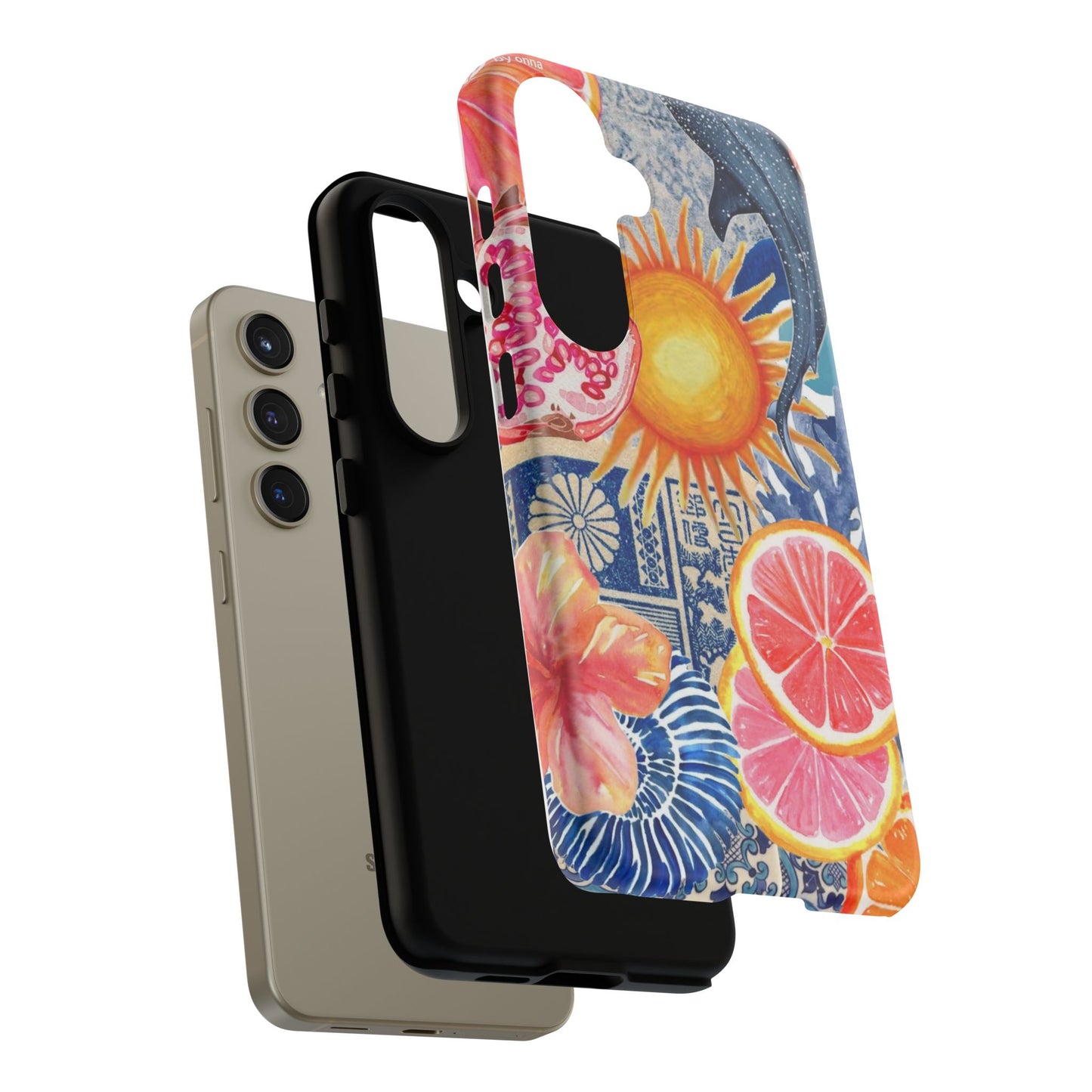 Tough Cases — Tropical Citrus Sun & Dolphin Phone Case