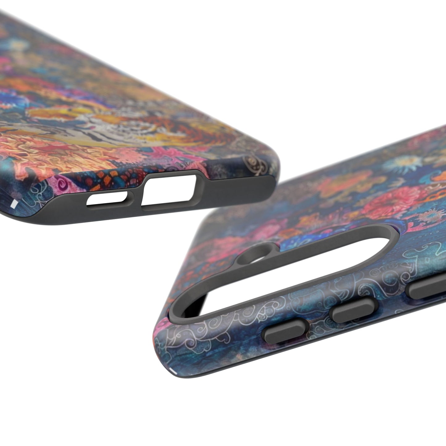 Phone Case - Colorful Floral Tiger Tough Case