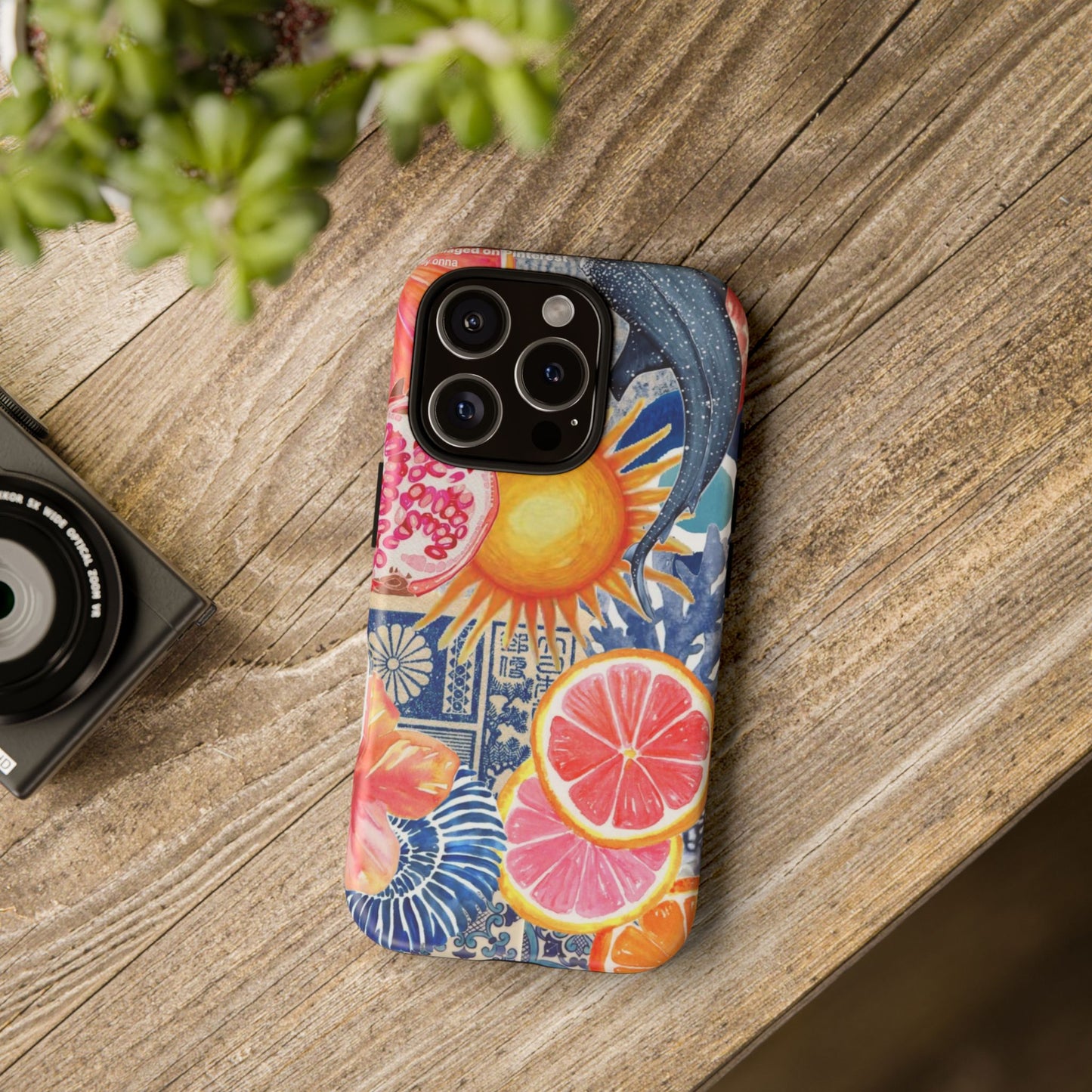 Tough Cases — Tropical Citrus Sun & Dolphin Phone Case
