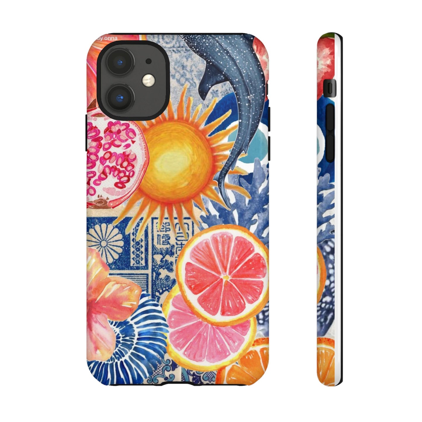 Tough Cases — Tropical Citrus Sun & Dolphin Phone Case