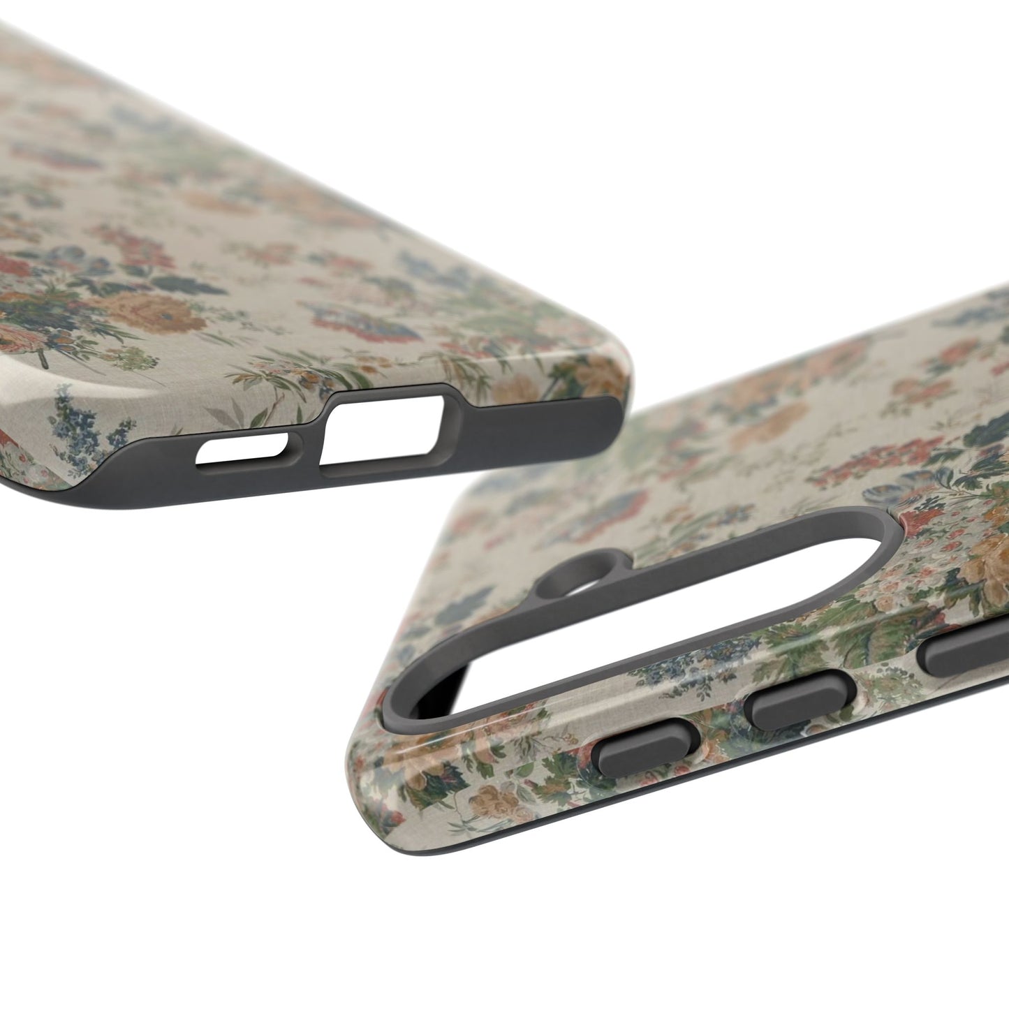 Floral Vintage Tough Phone Case – Antique Rose Pattern