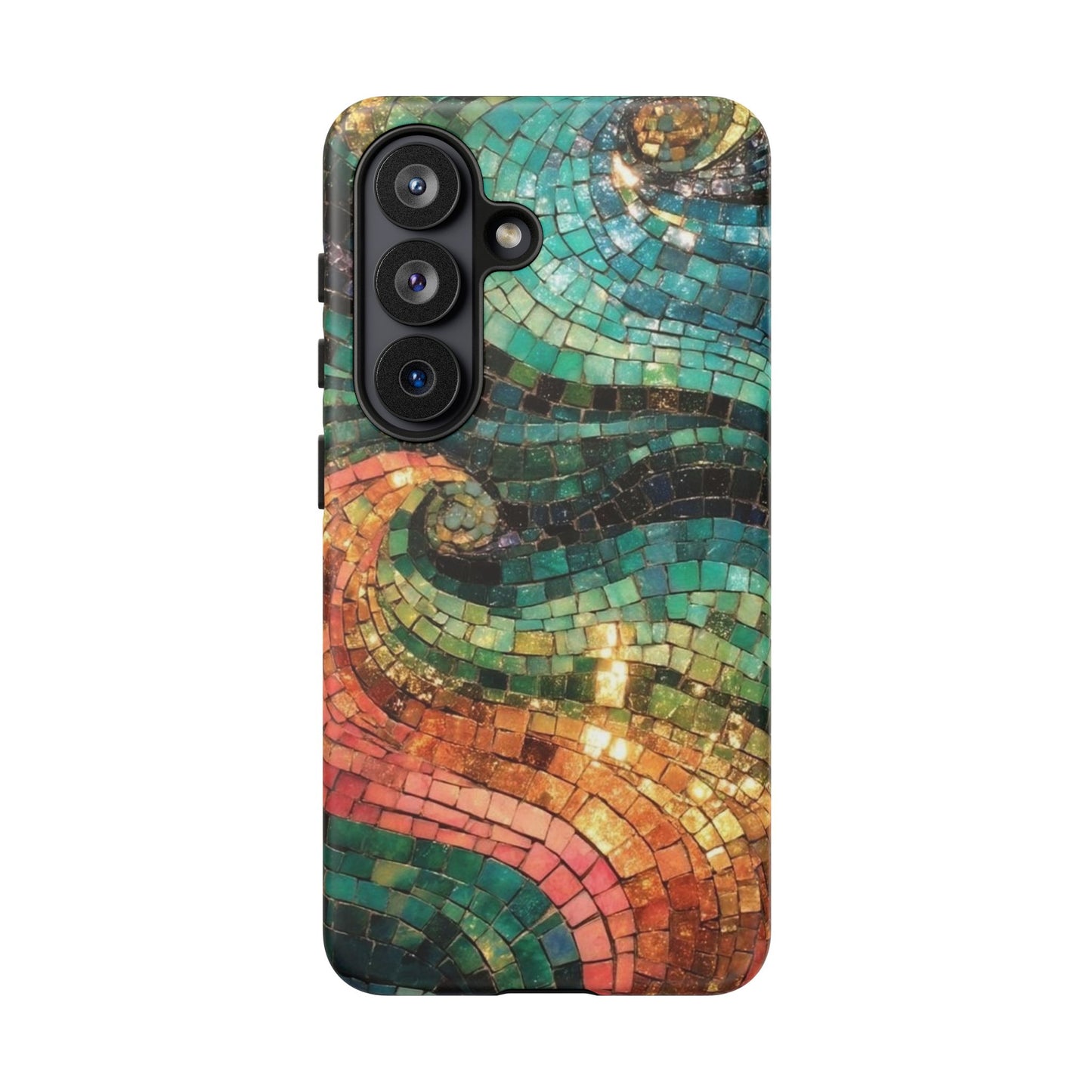 Mosaic Wave Phone Case – Colorful Artistic Tile Design Tough Case