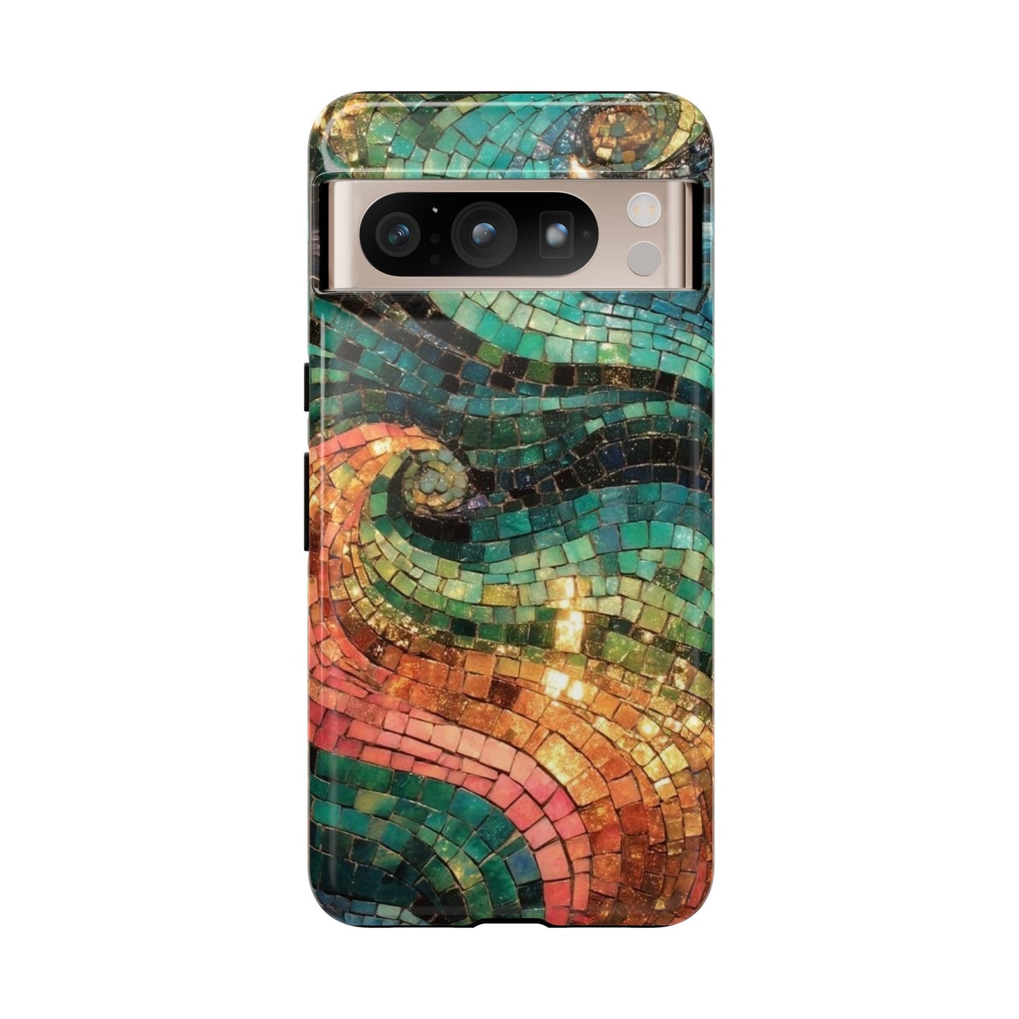 Mosaic Wave Phone Case – Colorful Artistic Tile Design Tough Case