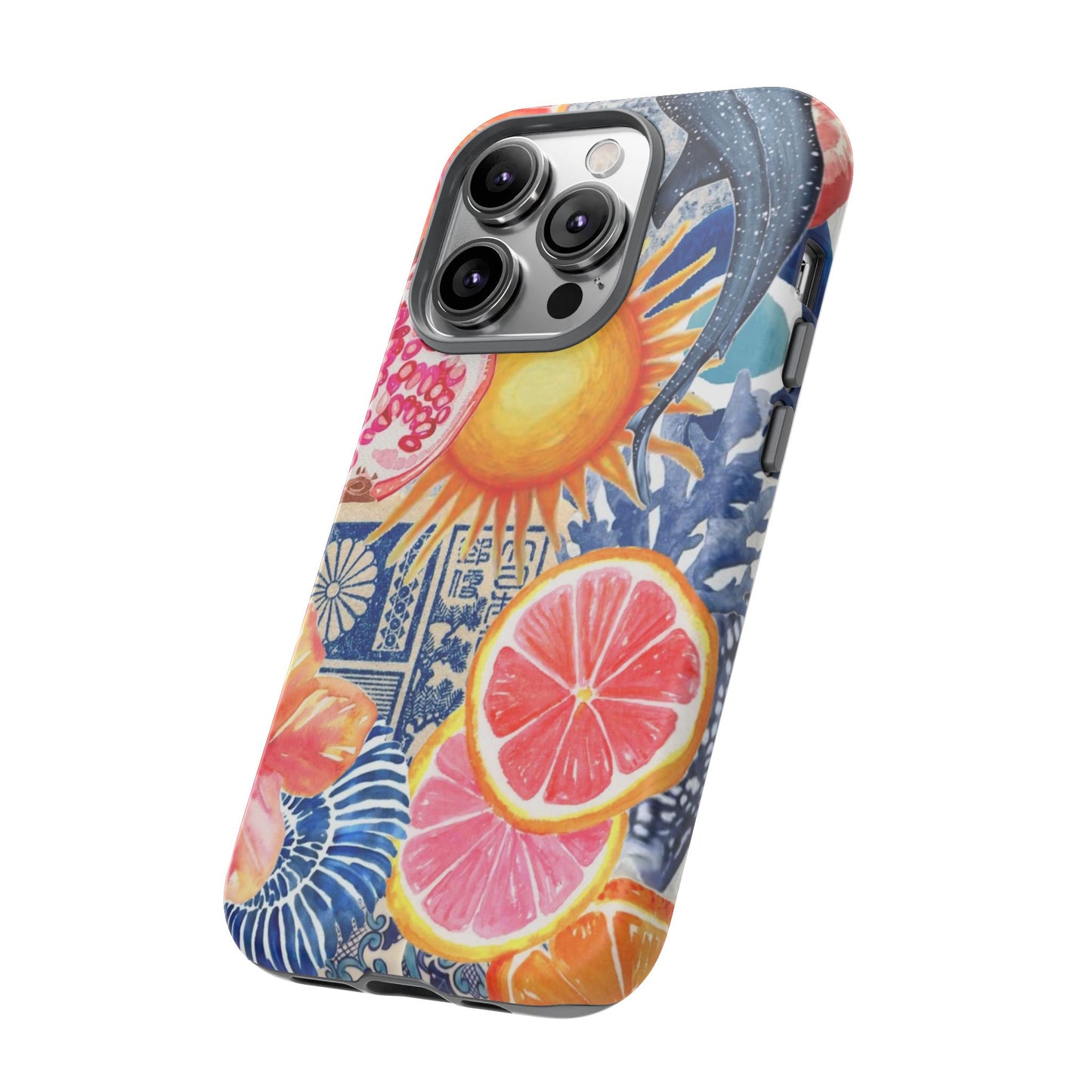 Tough Cases — Tropical Citrus Sun & Dolphin Phone Case