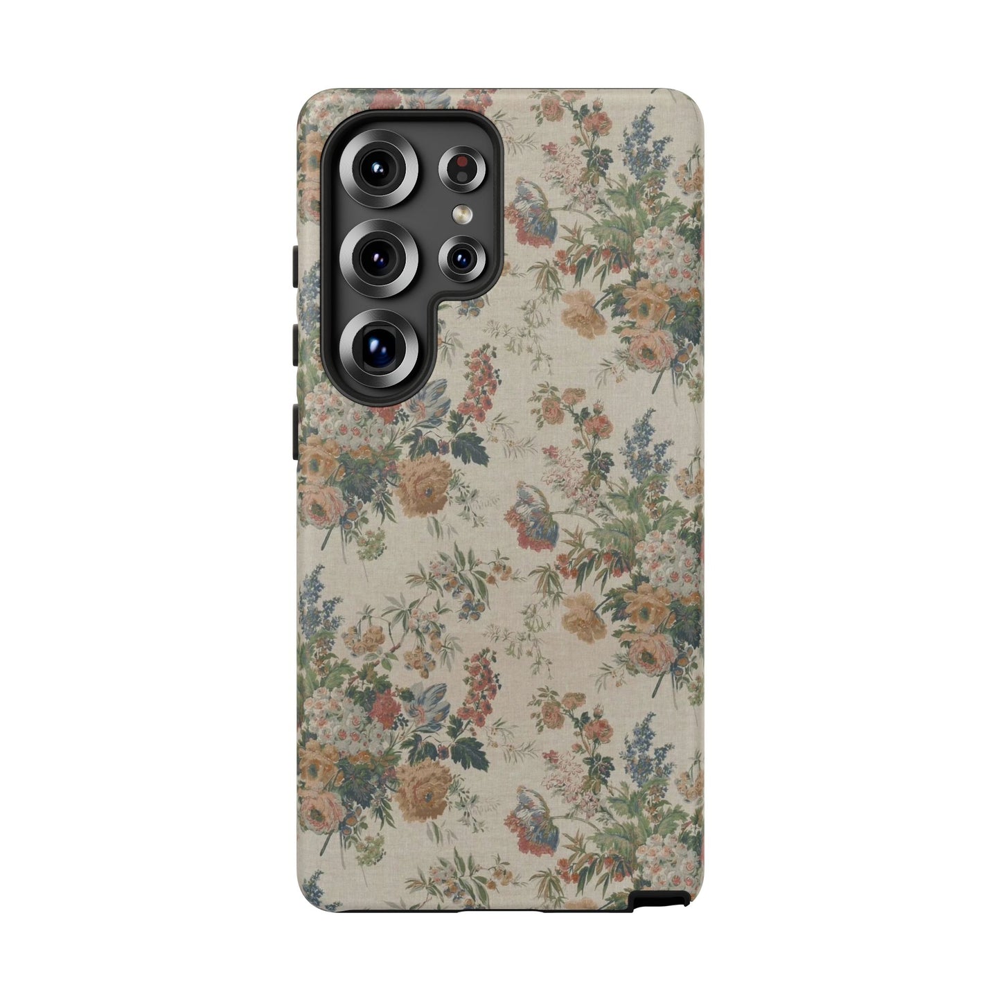 Floral Vintage Tough Phone Case – Antique Rose Pattern