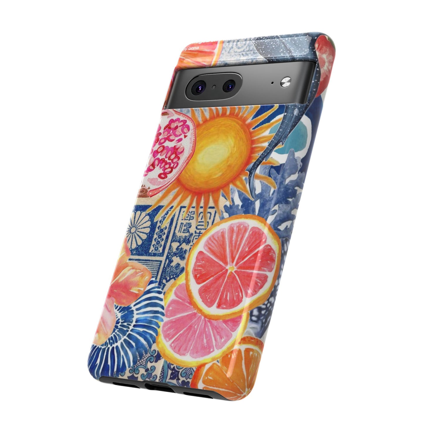 Tough Cases — Tropical Citrus Sun & Dolphin Phone Case