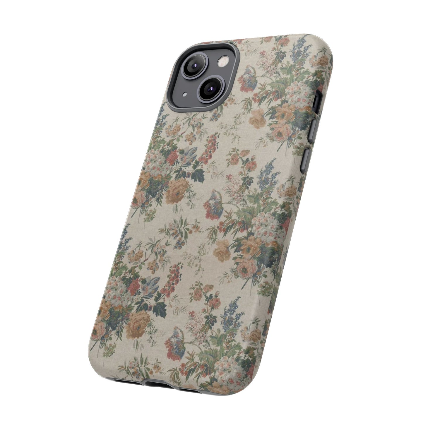 Floral Vintage Tough Phone Case – Antique Rose Pattern