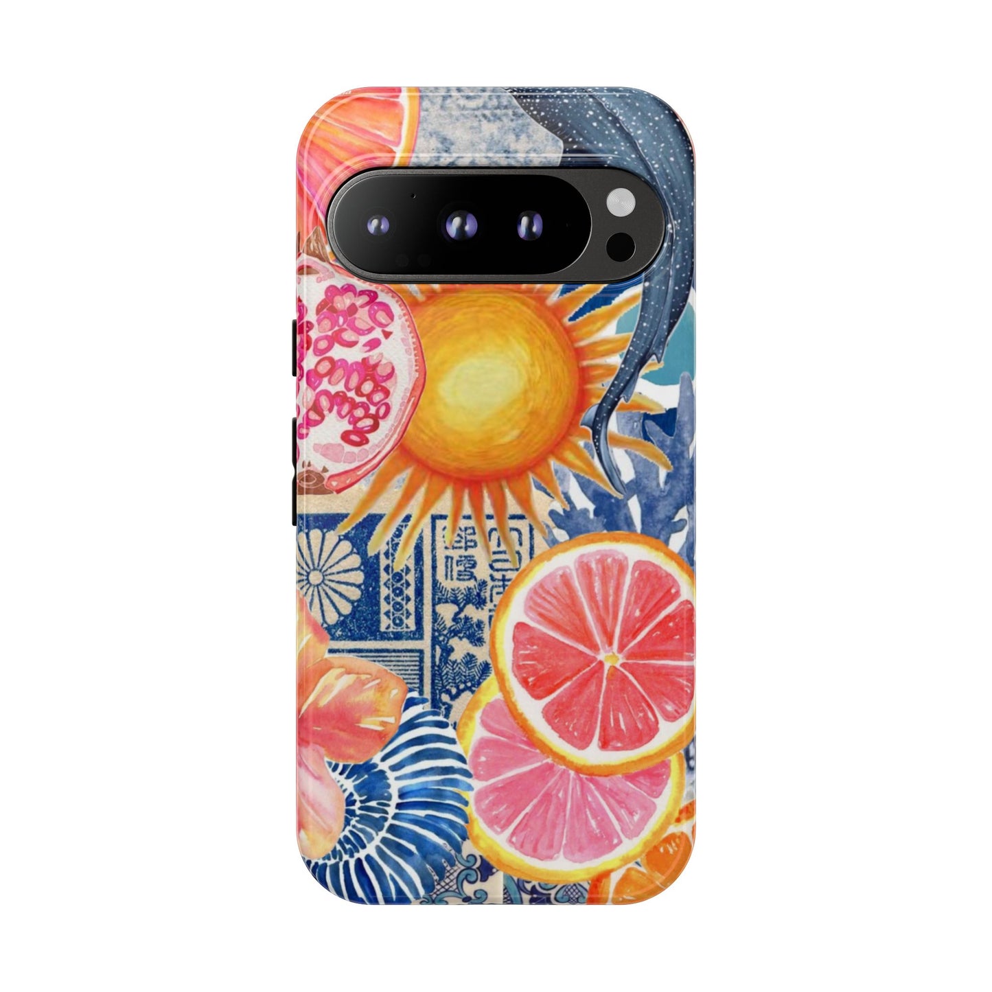 Tough Cases — Tropical Citrus Sun & Dolphin Phone Case