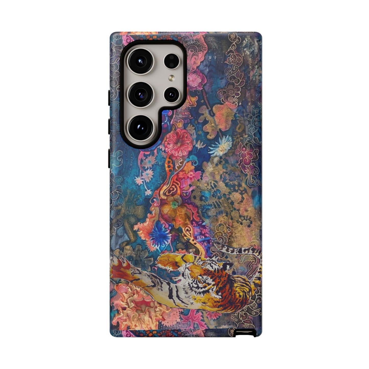 Phone Case - Colorful Floral Tiger Tough Case