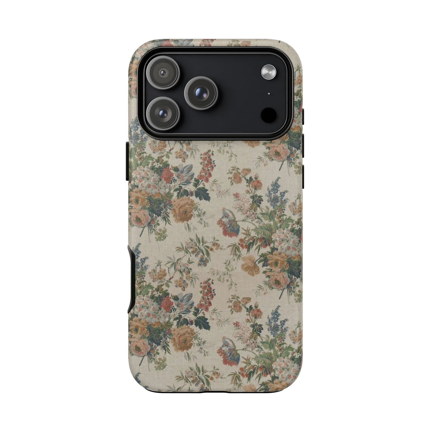 Floral Vintage Tough Phone Case – Antique Rose Pattern