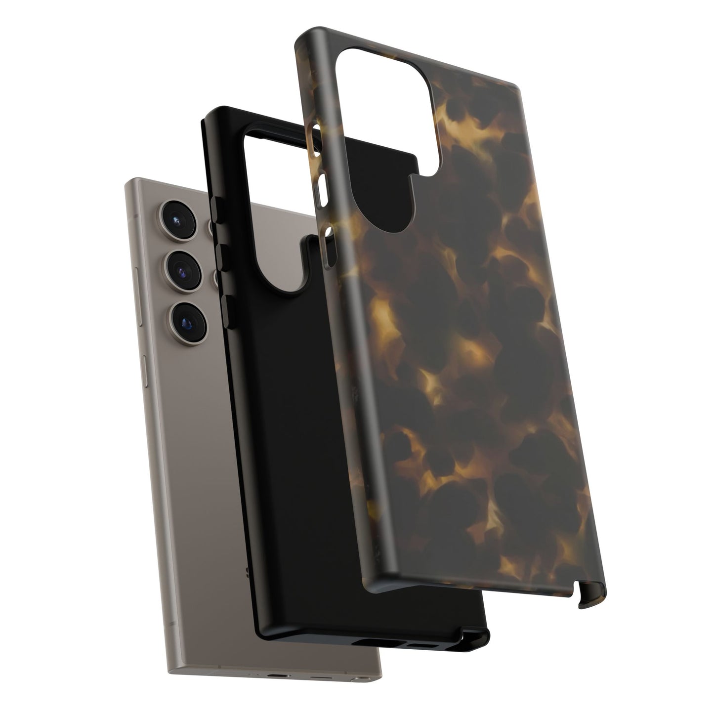 Tortoiseshell Phone Case — Protective Tough Case with Classic Brown Pattern