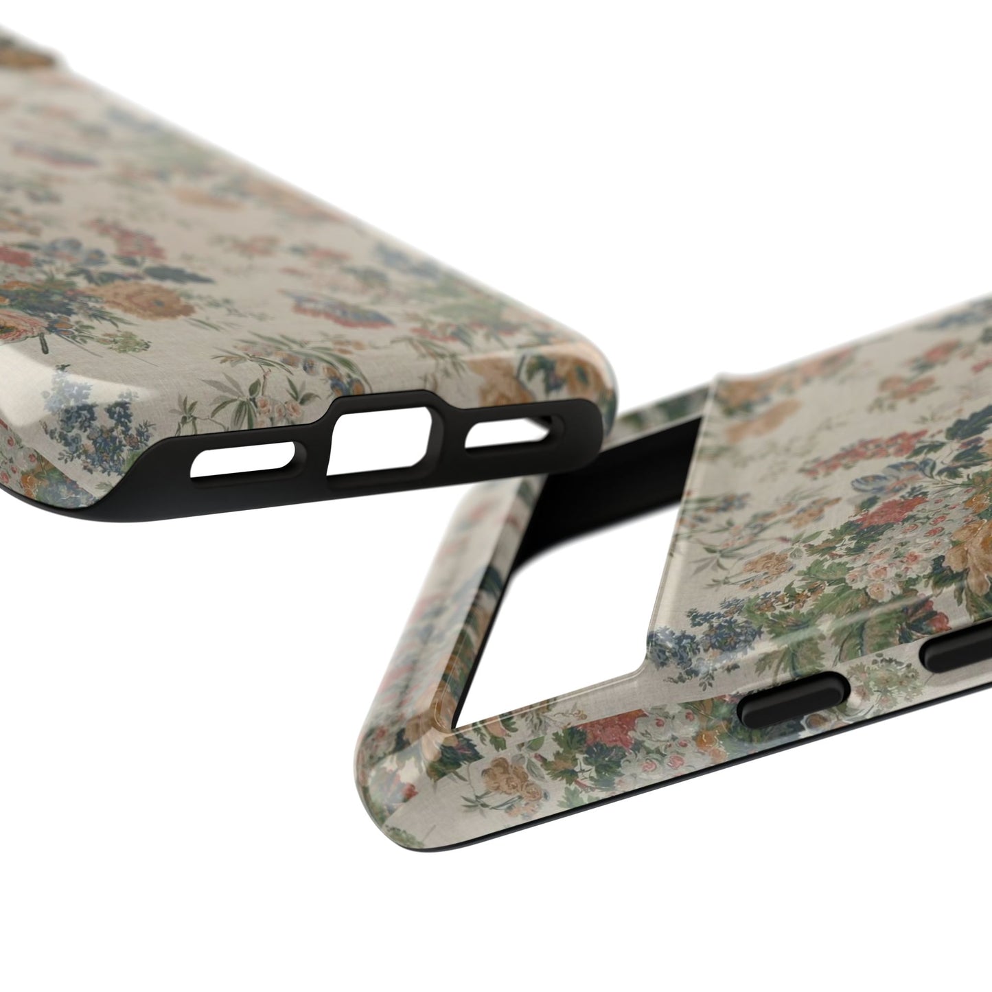 Floral Vintage Tough Phone Case – Antique Rose Pattern