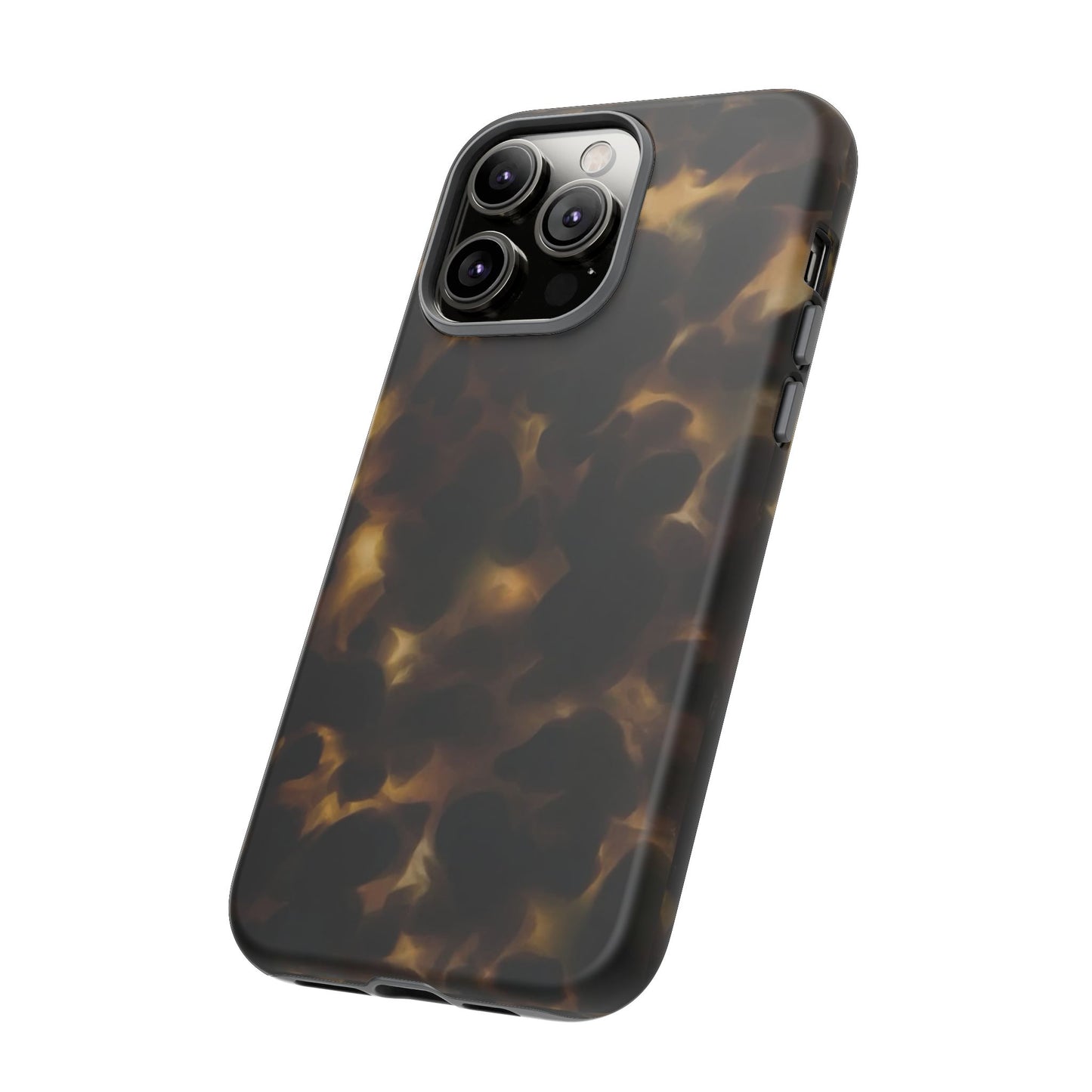 Tortoiseshell Phone Case — Protective Tough Case with Classic Brown Pattern