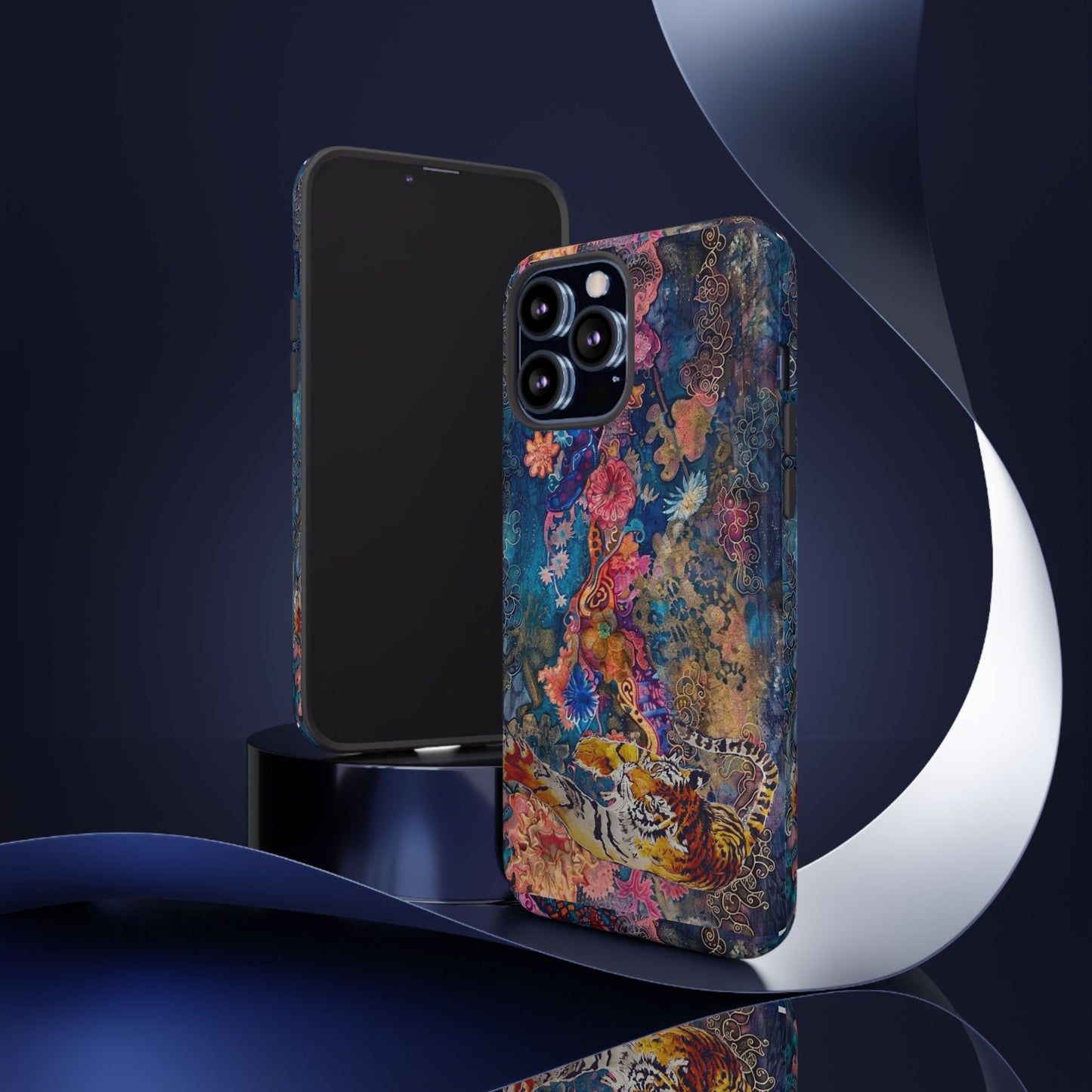 Phone Case - Colorful Floral Tiger Tough Case