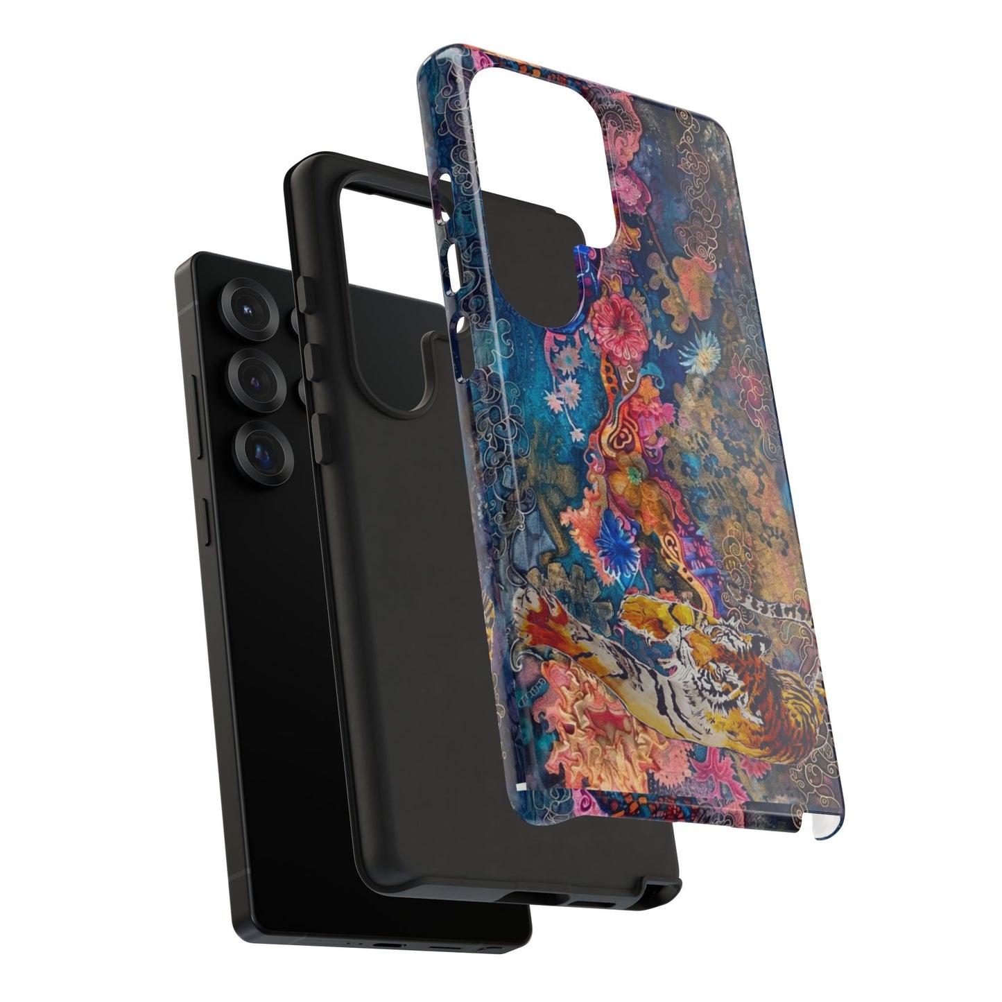 Phone Case - Colorful Floral Tiger Tough Case