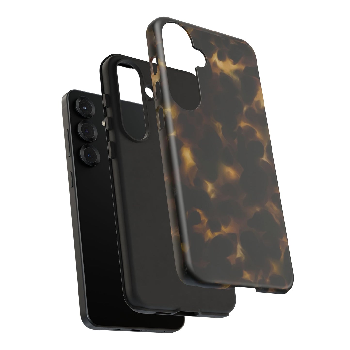 Tortoiseshell Phone Case — Protective Tough Case with Classic Brown Pattern