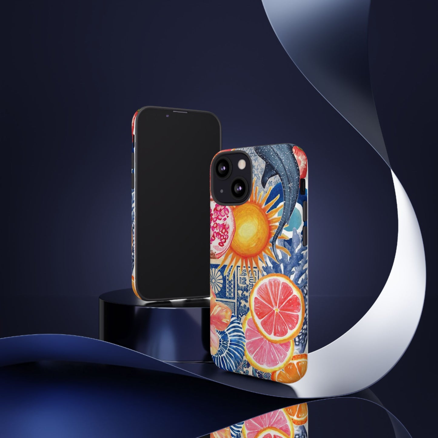 Tough Cases — Tropical Citrus Sun & Dolphin Phone Case