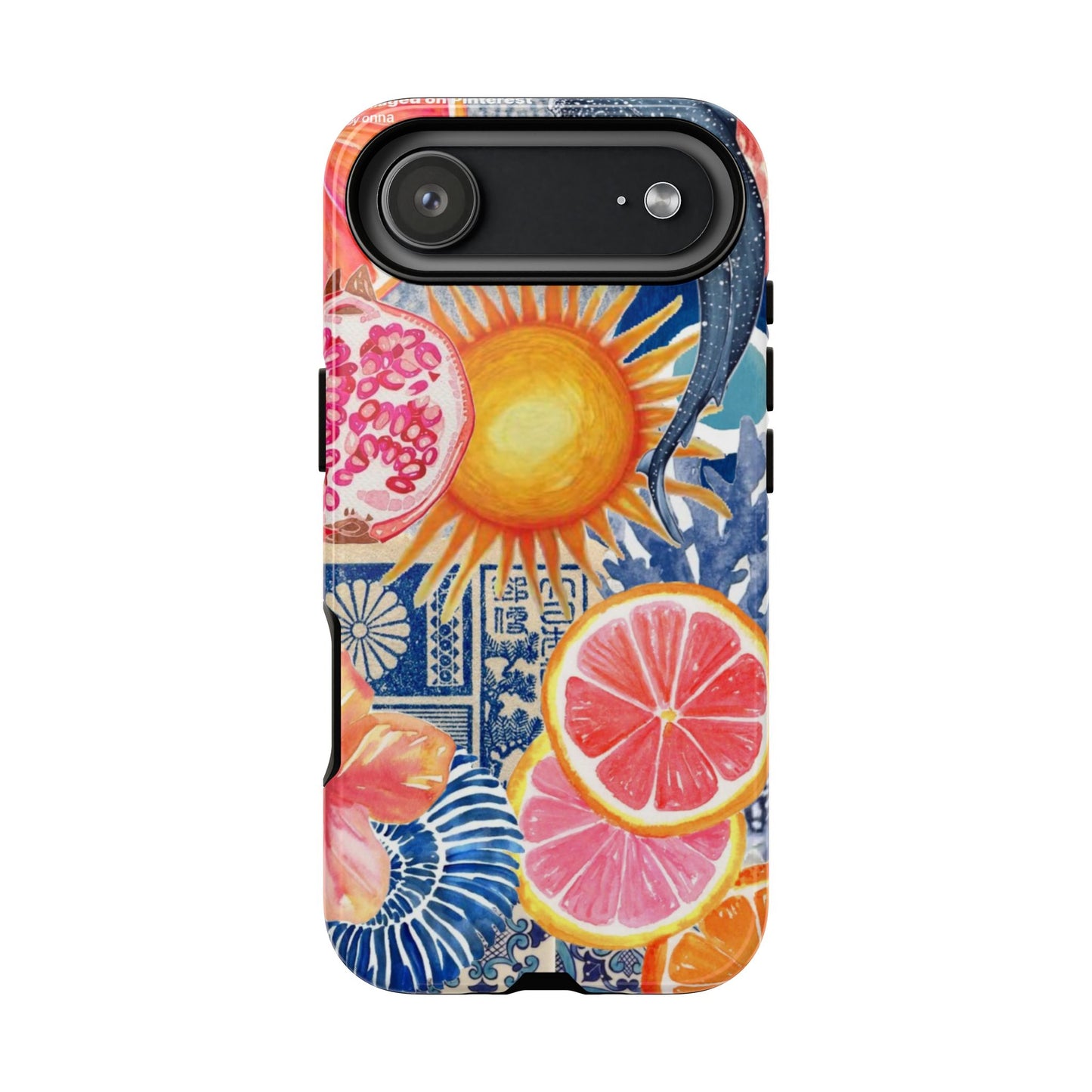 Tough Cases — Tropical Citrus Sun & Dolphin Phone Case