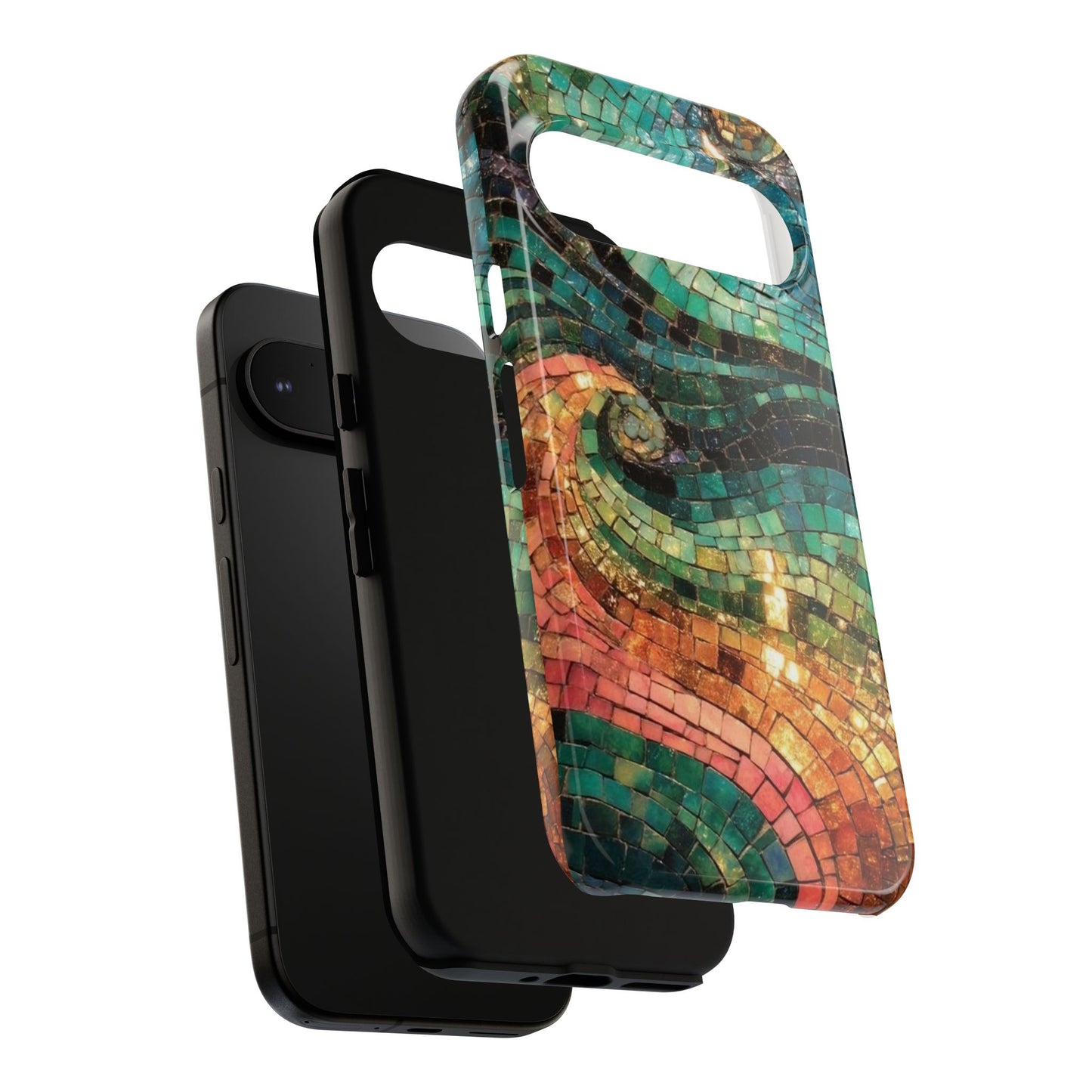 Mosaic Wave Phone Case – Colorful Artistic Tile Design Tough Case