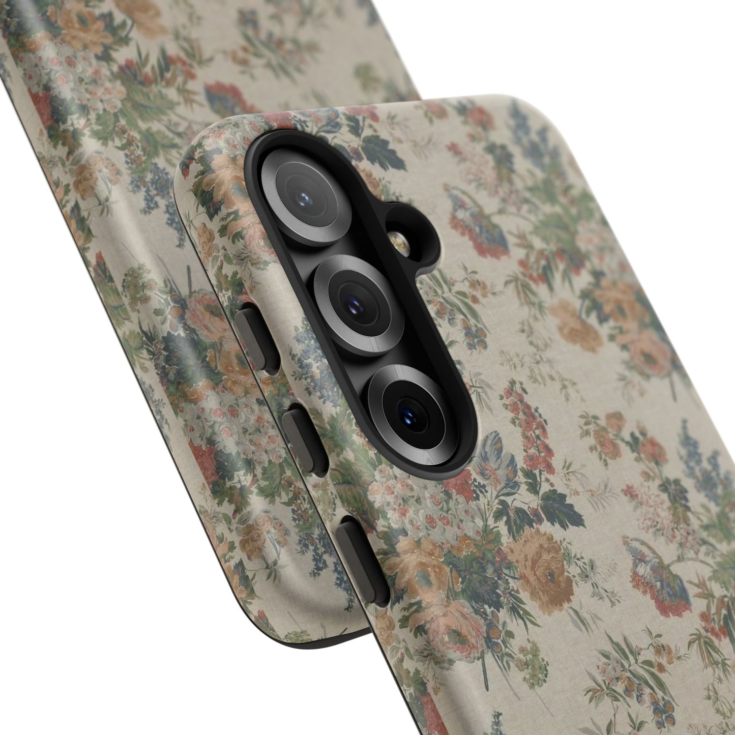 Floral Vintage Tough Phone Case – Antique Rose Pattern