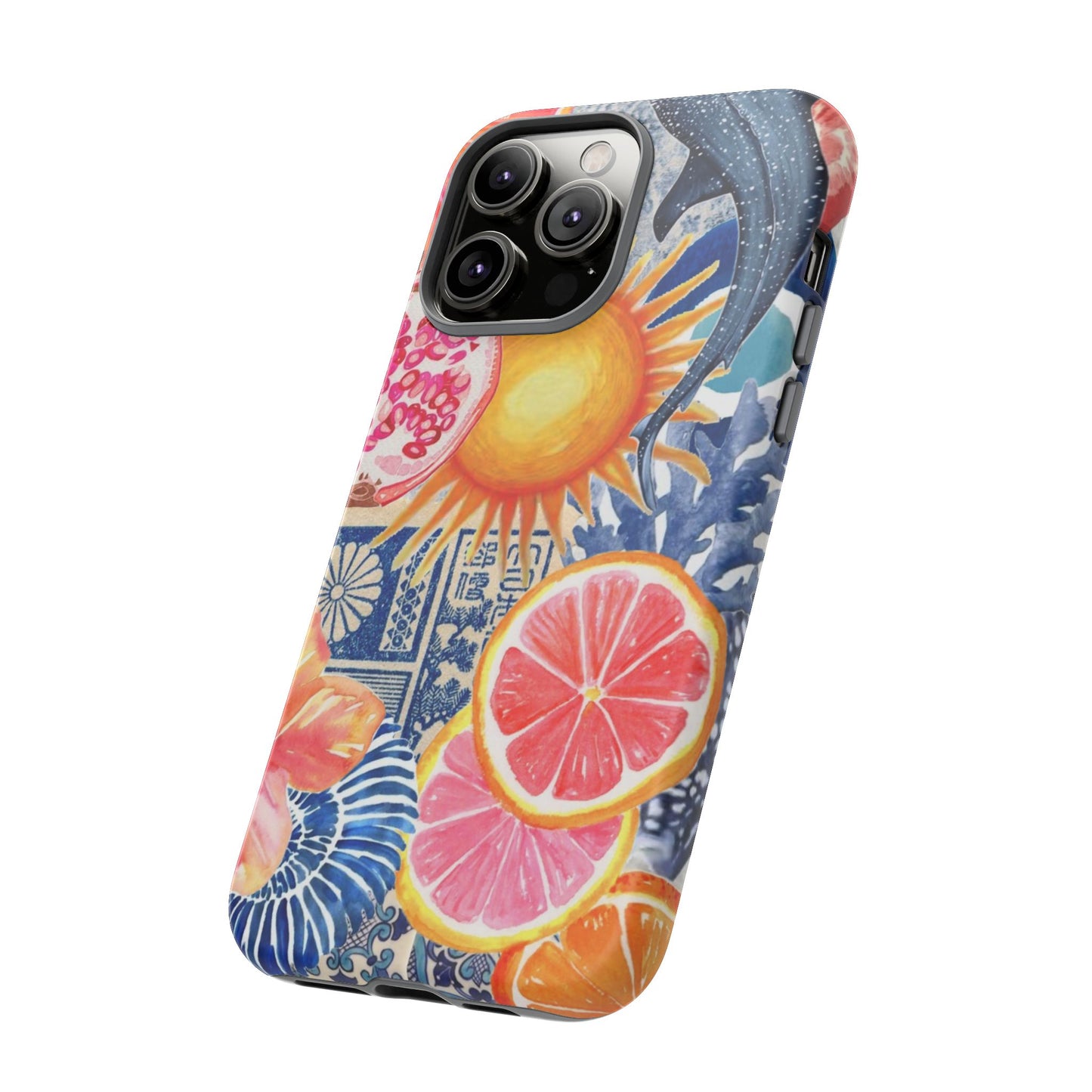 Tough Cases — Tropical Citrus Sun & Dolphin Phone Case