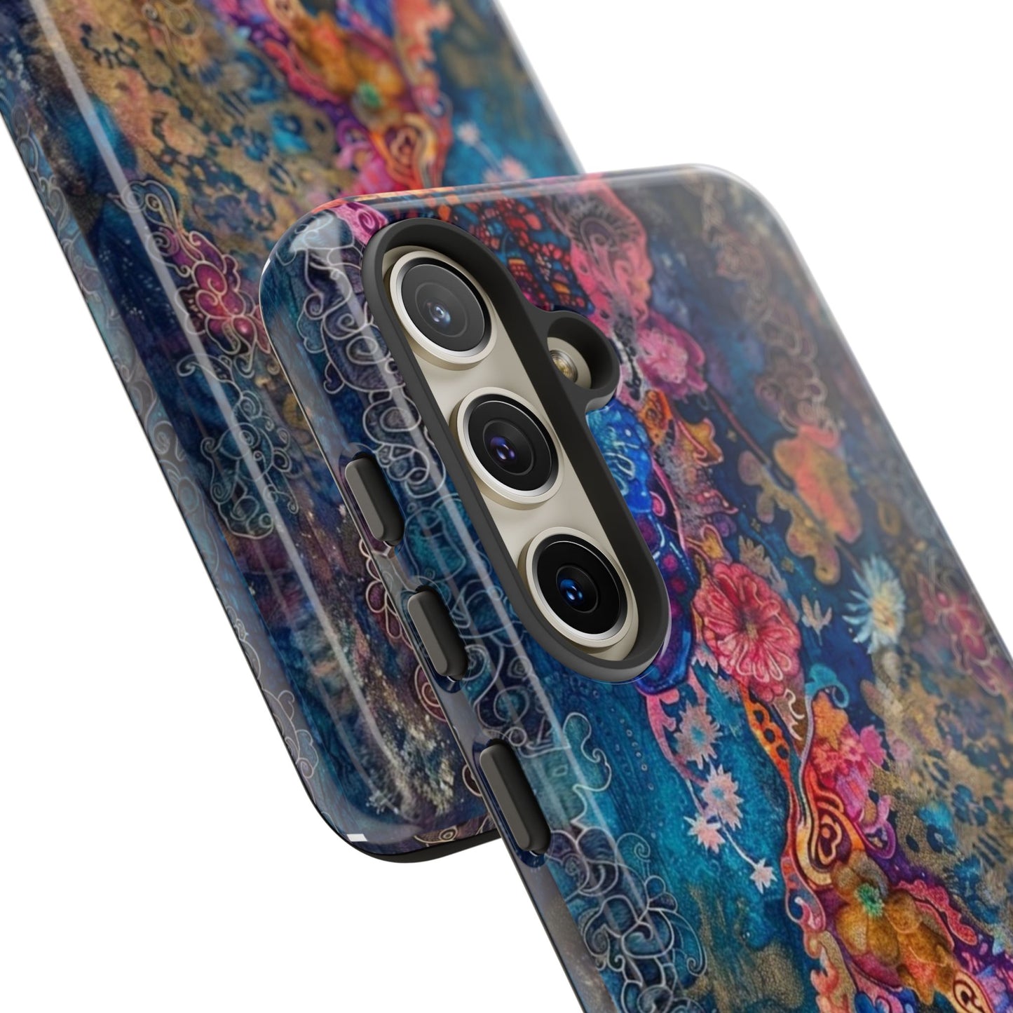 Phone Case - Colorful Floral Tiger Tough Case