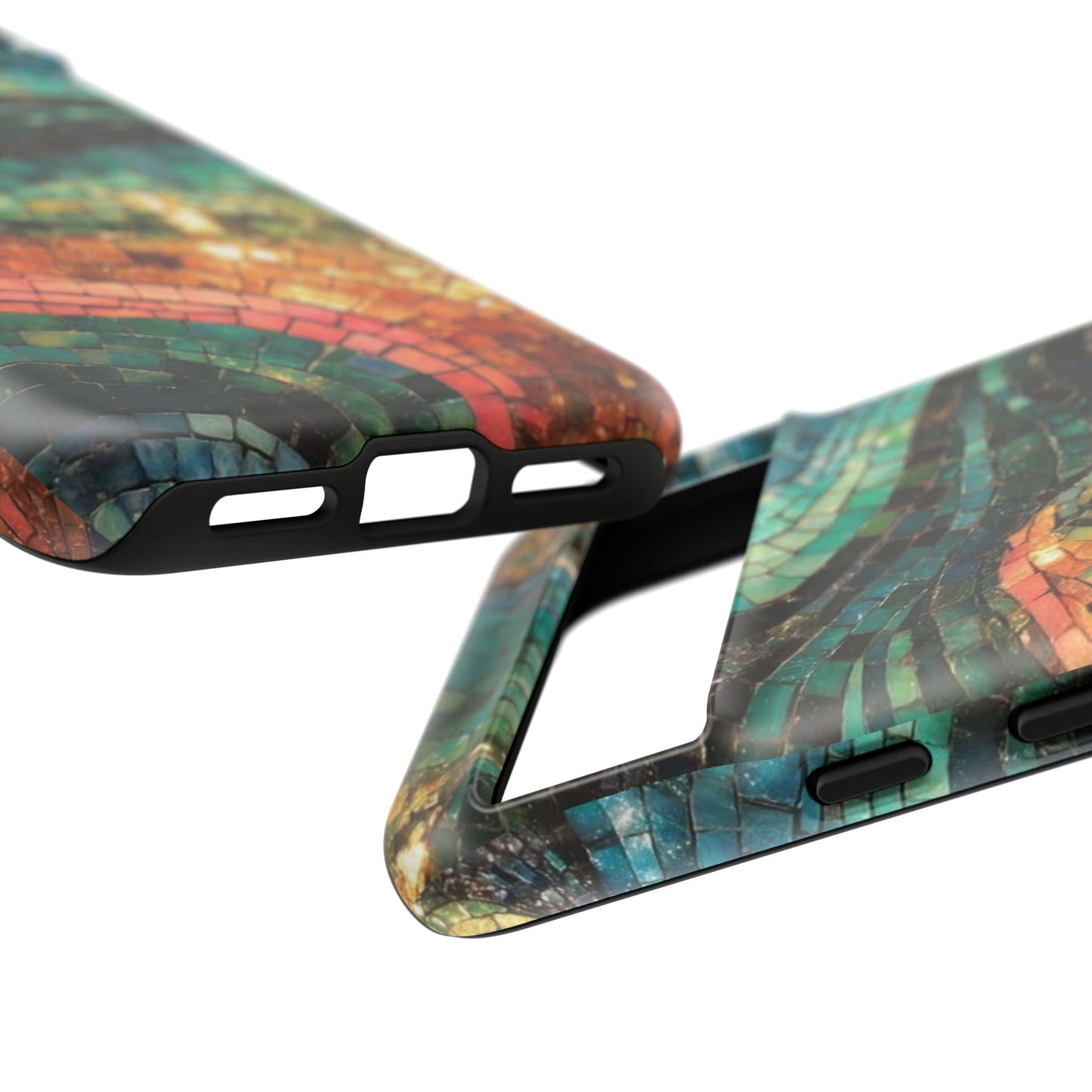 Mosaic Wave Phone Case – Colorful Artistic Tile Design Tough Case