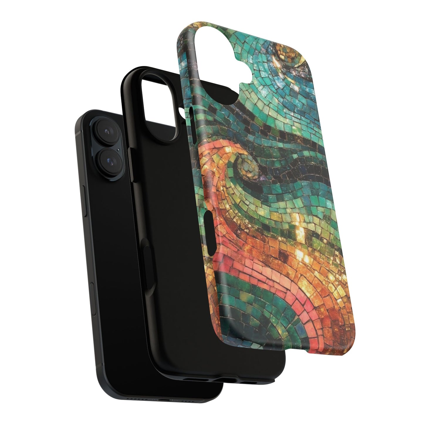 Mosaic Wave Phone Case – Colorful Artistic Tile Design Tough Case