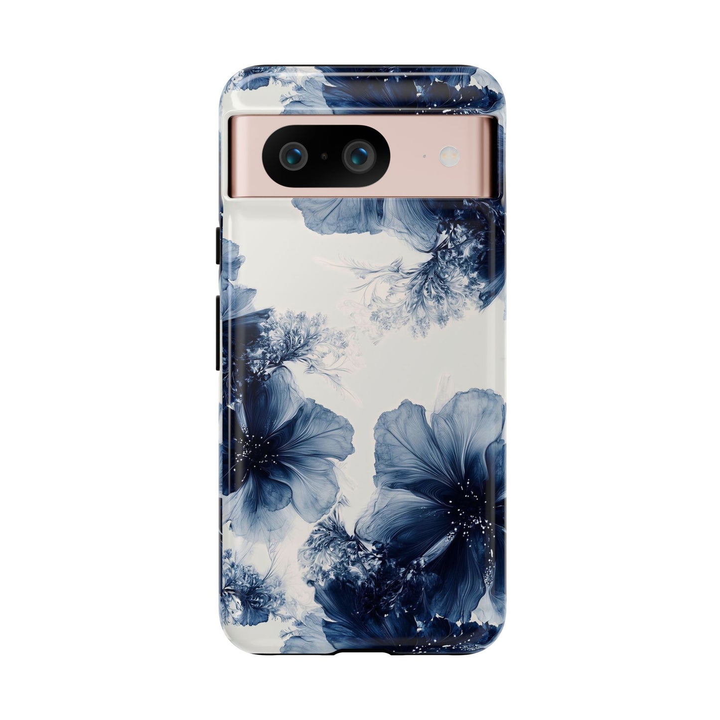 Floral Indigo Tough Phone Case — Blue Botanical Protective Cover
