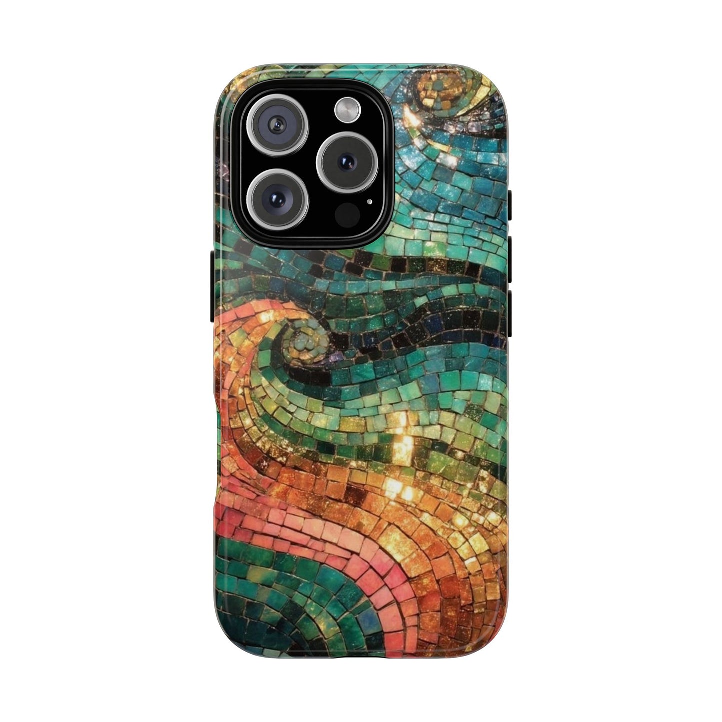 Mosaic Wave Phone Case – Colorful Artistic Tile Design Tough Case
