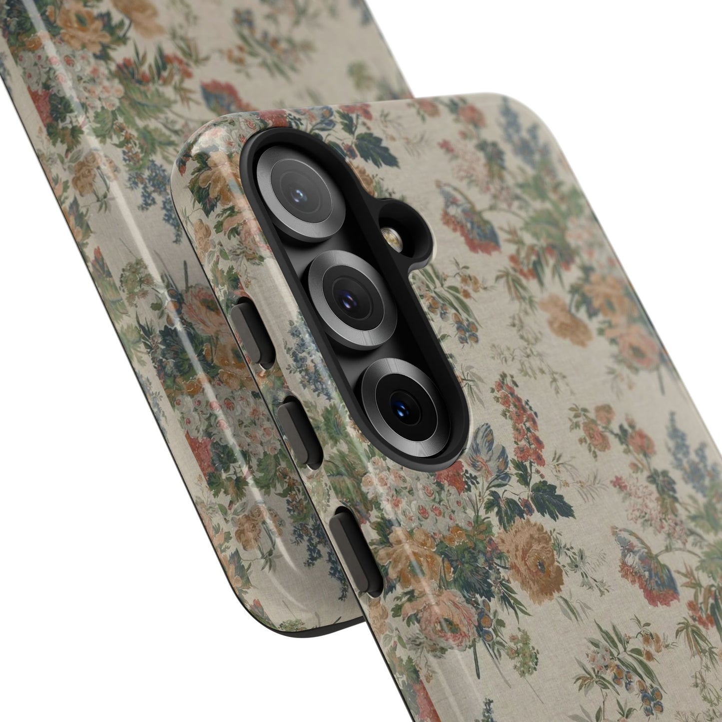 Floral Vintage Tough Phone Case – Antique Rose Pattern