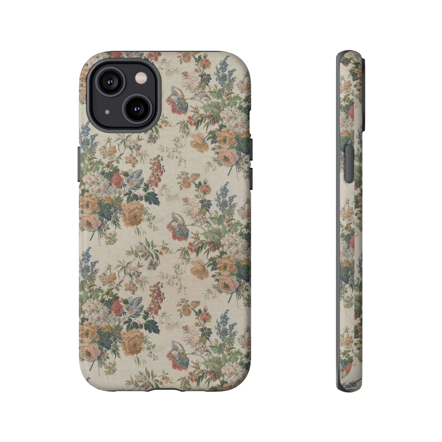 Floral Vintage Tough Phone Case – Antique Rose Pattern