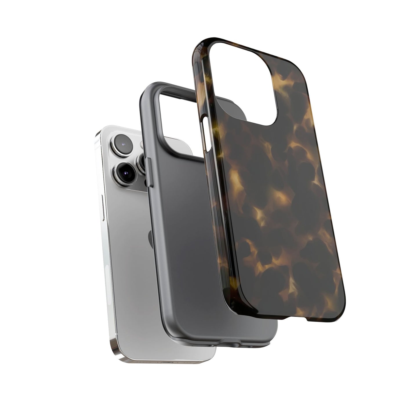 Tortoiseshell Phone Case — Protective Tough Case with Classic Brown Pattern