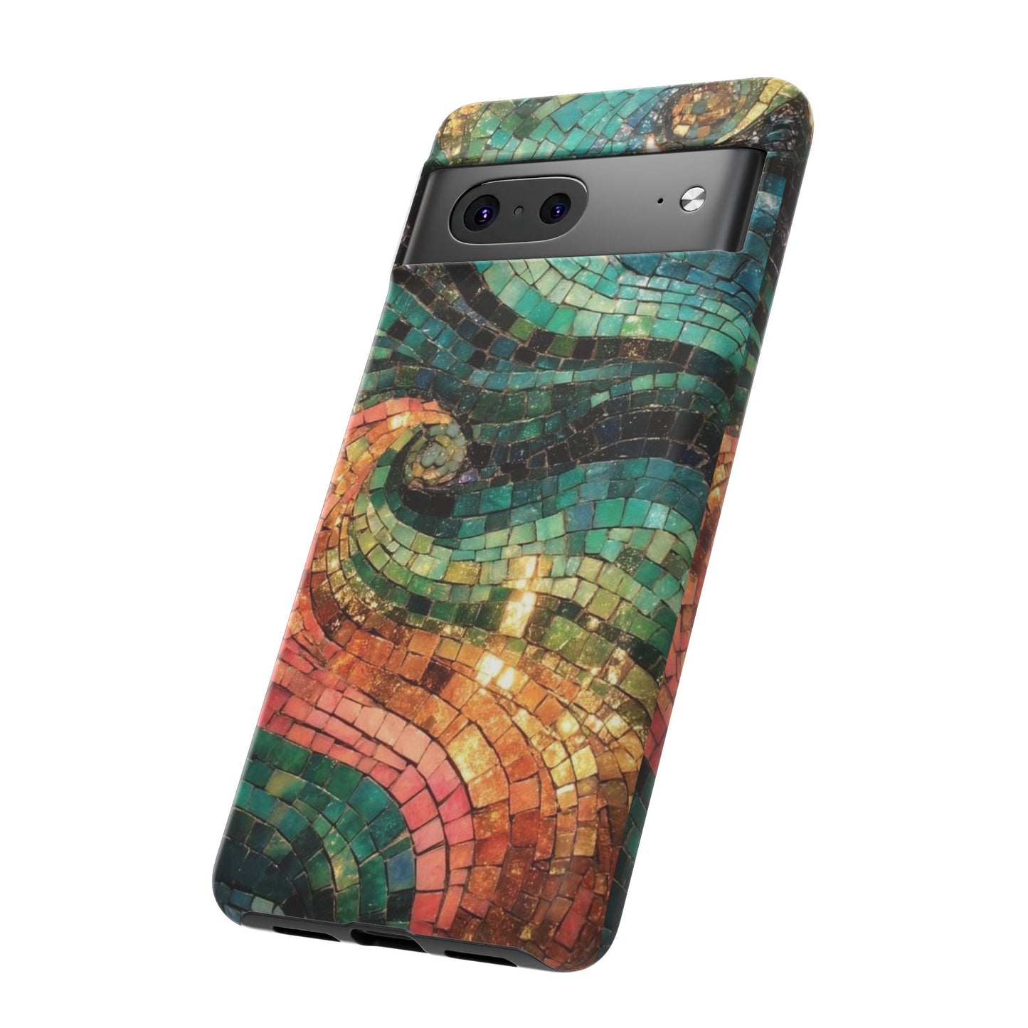 Mosaic Wave Phone Case – Colorful Artistic Tile Design Tough Case