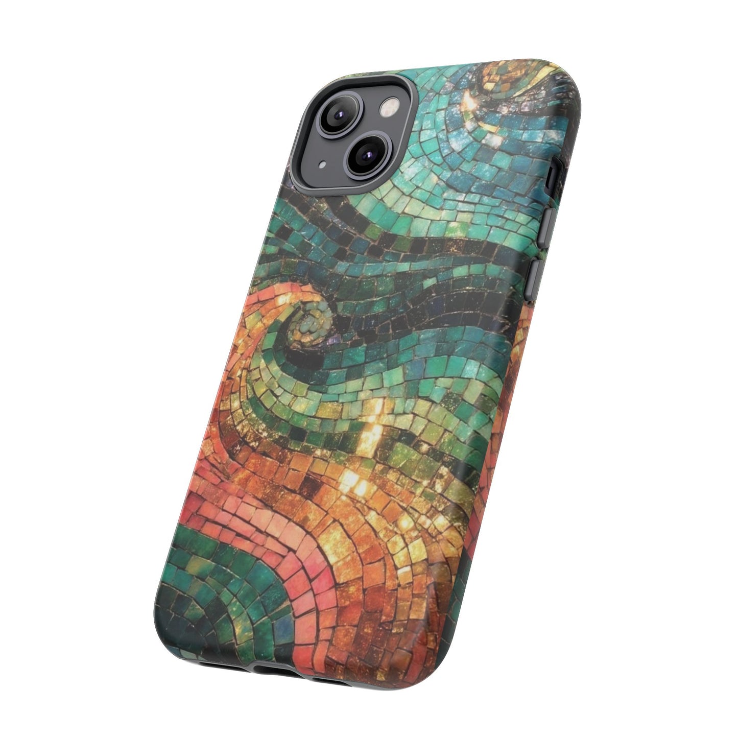 Mosaic Wave Phone Case – Colorful Artistic Tile Design Tough Case