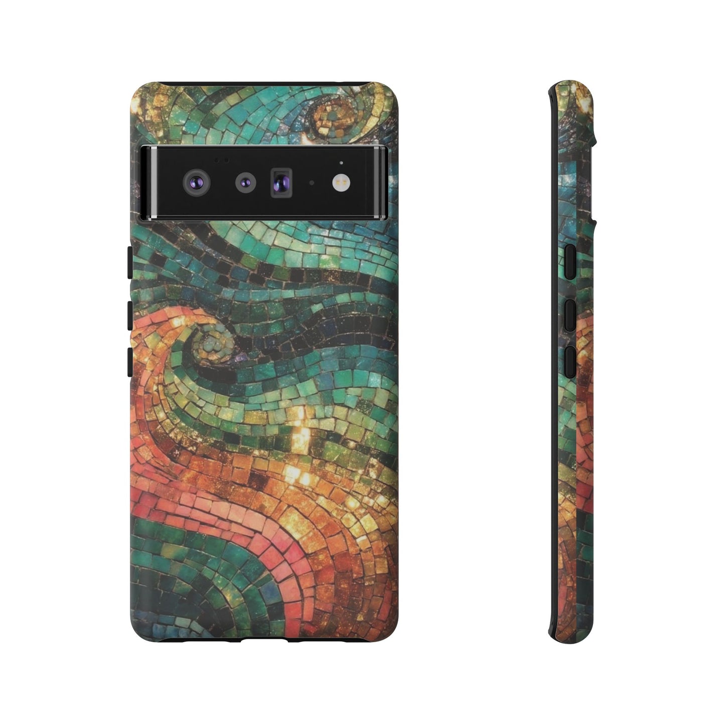 Mosaic Wave Phone Case – Colorful Artistic Tile Design Tough Case