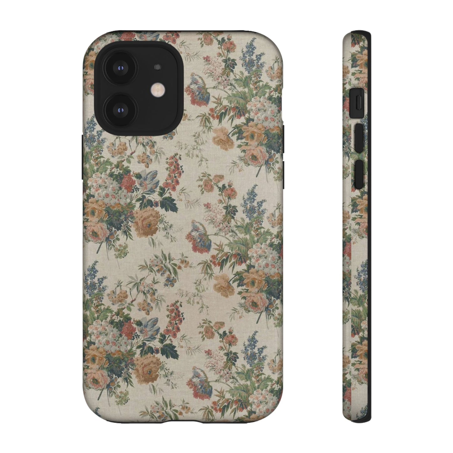 Floral Vintage Tough Phone Case – Antique Rose Pattern