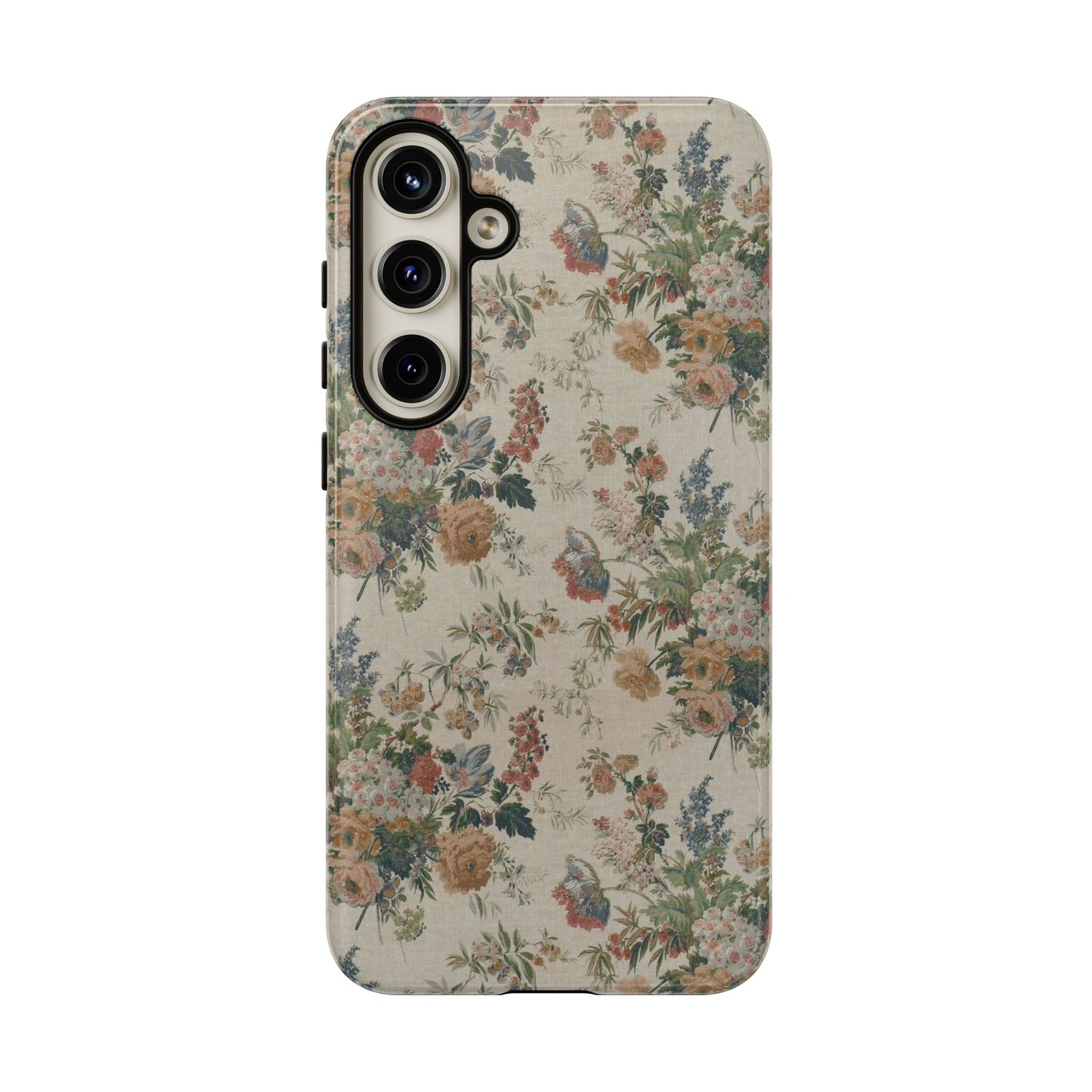 Floral Vintage Tough Phone Case – Antique Rose Pattern