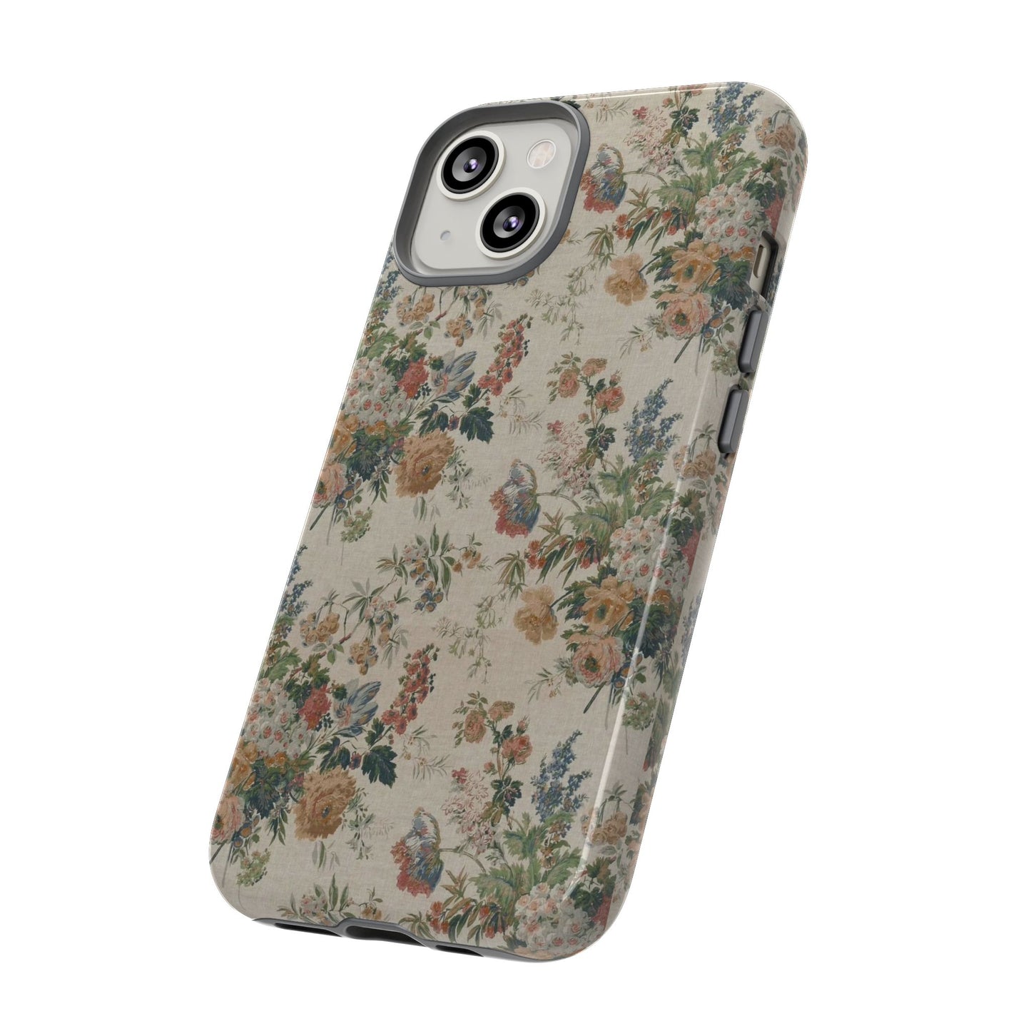 Floral Vintage Tough Phone Case – Antique Rose Pattern
