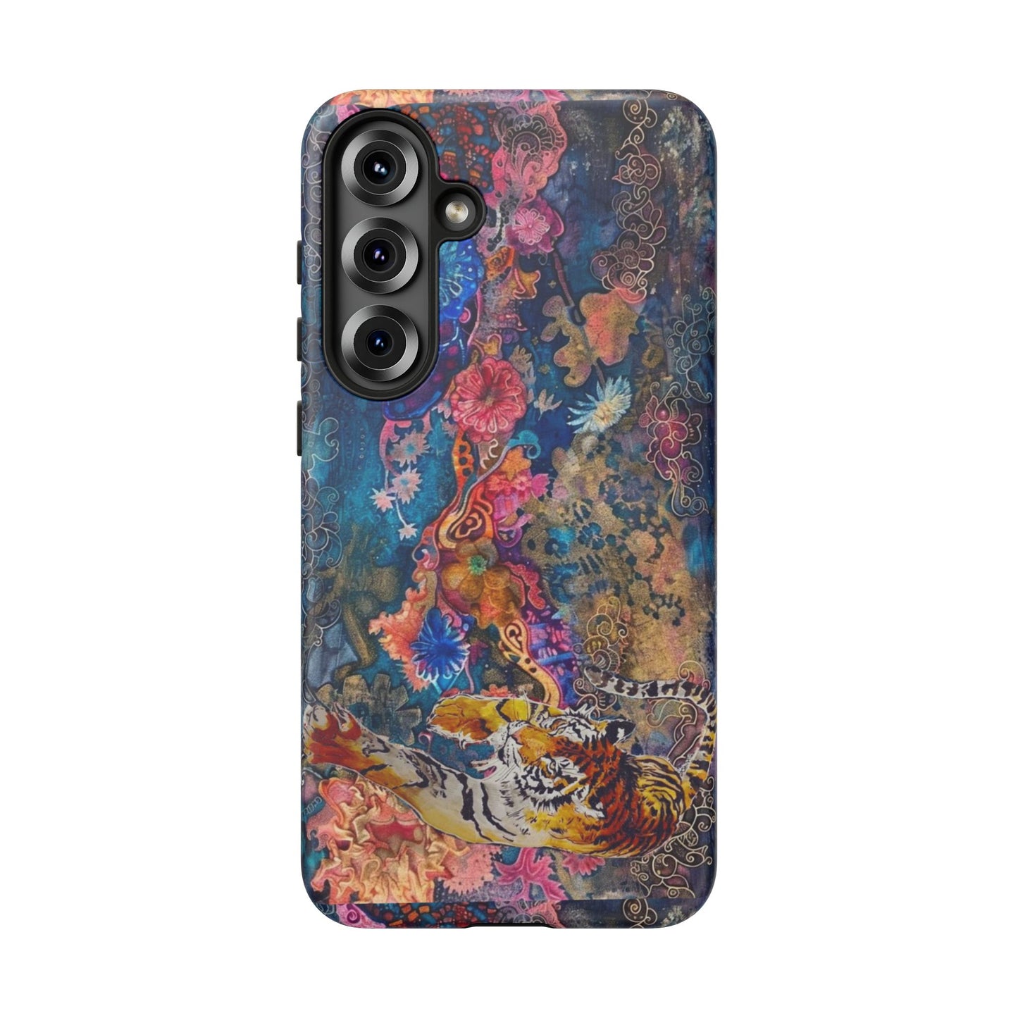 Phone Case - Colorful Floral Tiger Tough Case